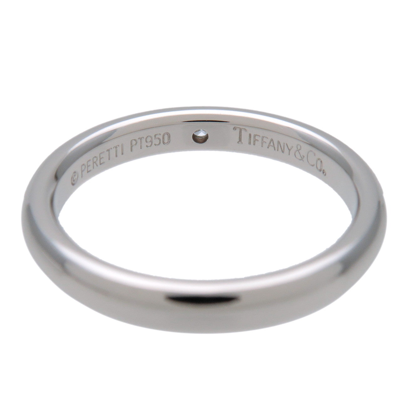 Tiffany & Co Stacking Band 1P Diamond Ring PT950 Platinum US5 EU49