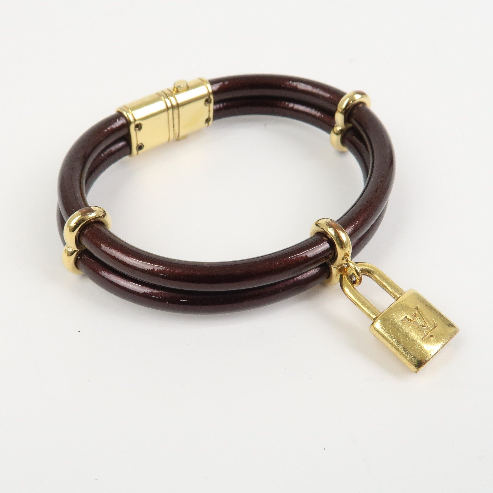Louis Vuitton Vernis Leather Bracelet Keep It Twice Amarante