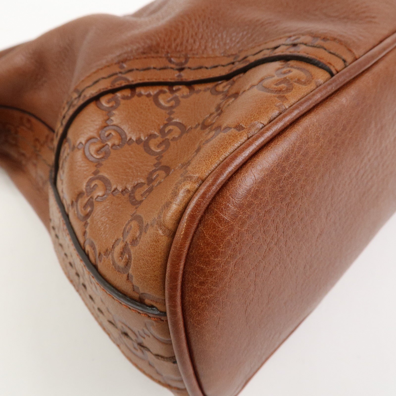 GUCCI Guccissima Leather Shoulder Bag Hand Bag Brown 181515