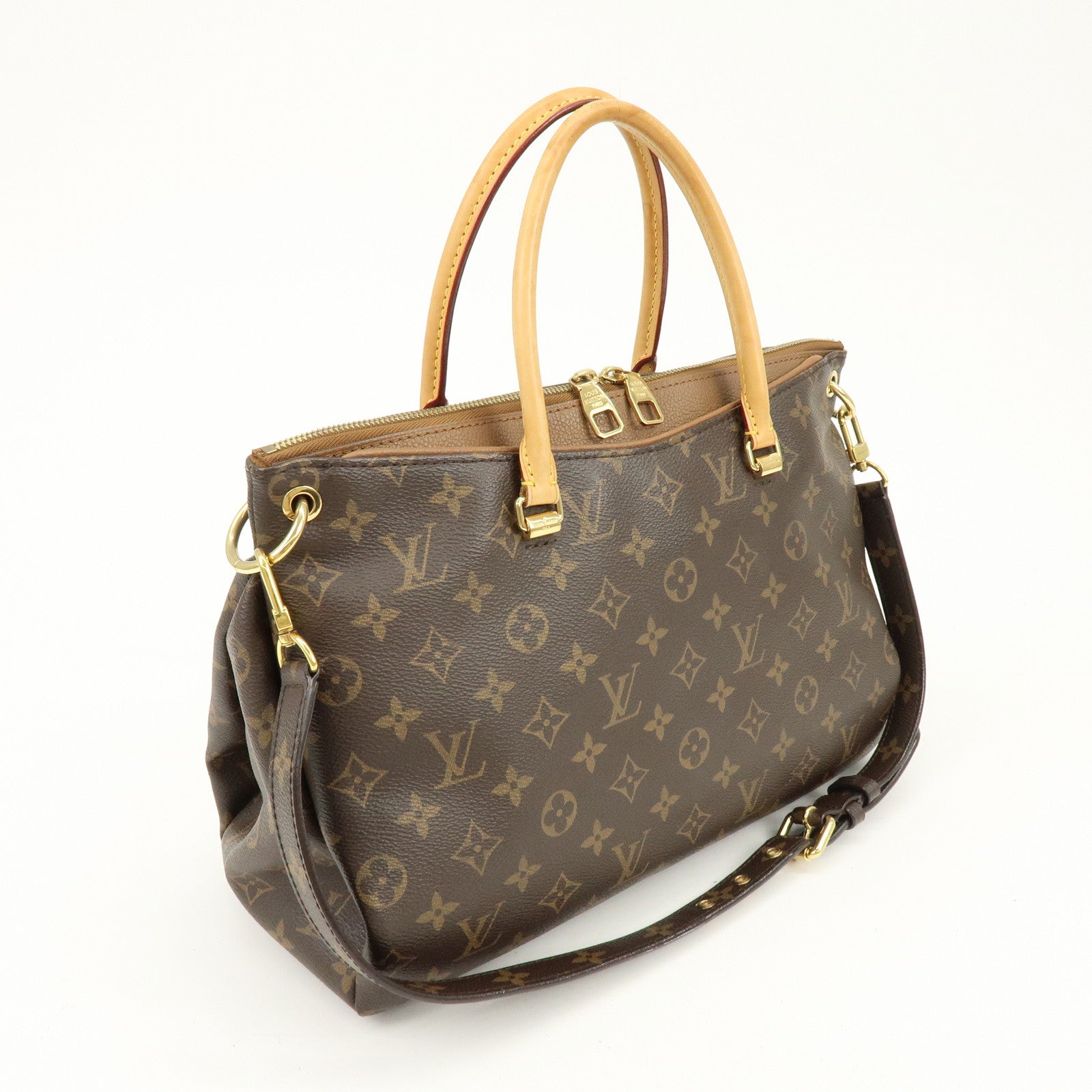 Louis Vuitton Monogram Pallas Hand Bag Shoulder Bag Avana M40907