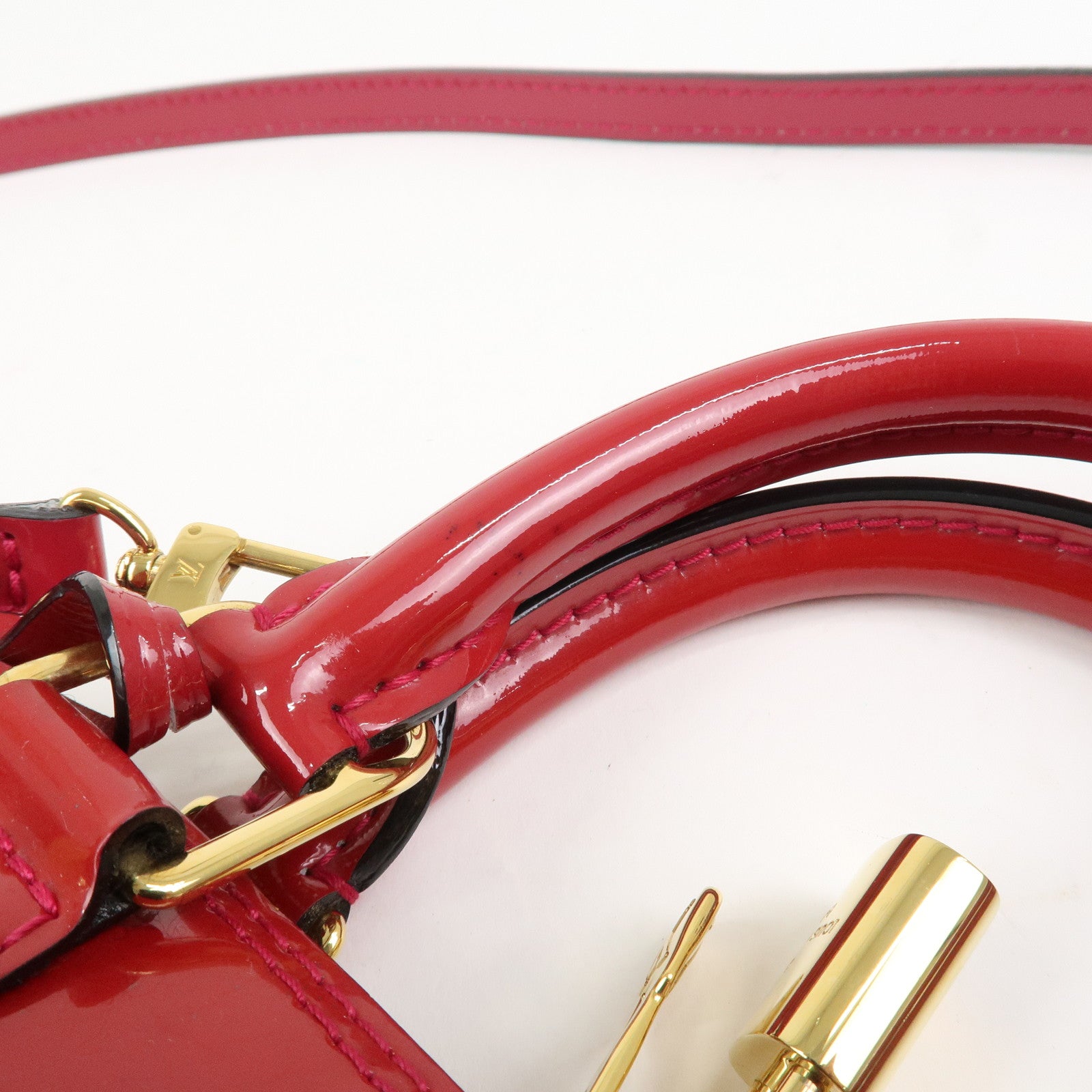 Louis Vuitton Monogram Vernis Leather Alma BB 2Way Bag Red M91606