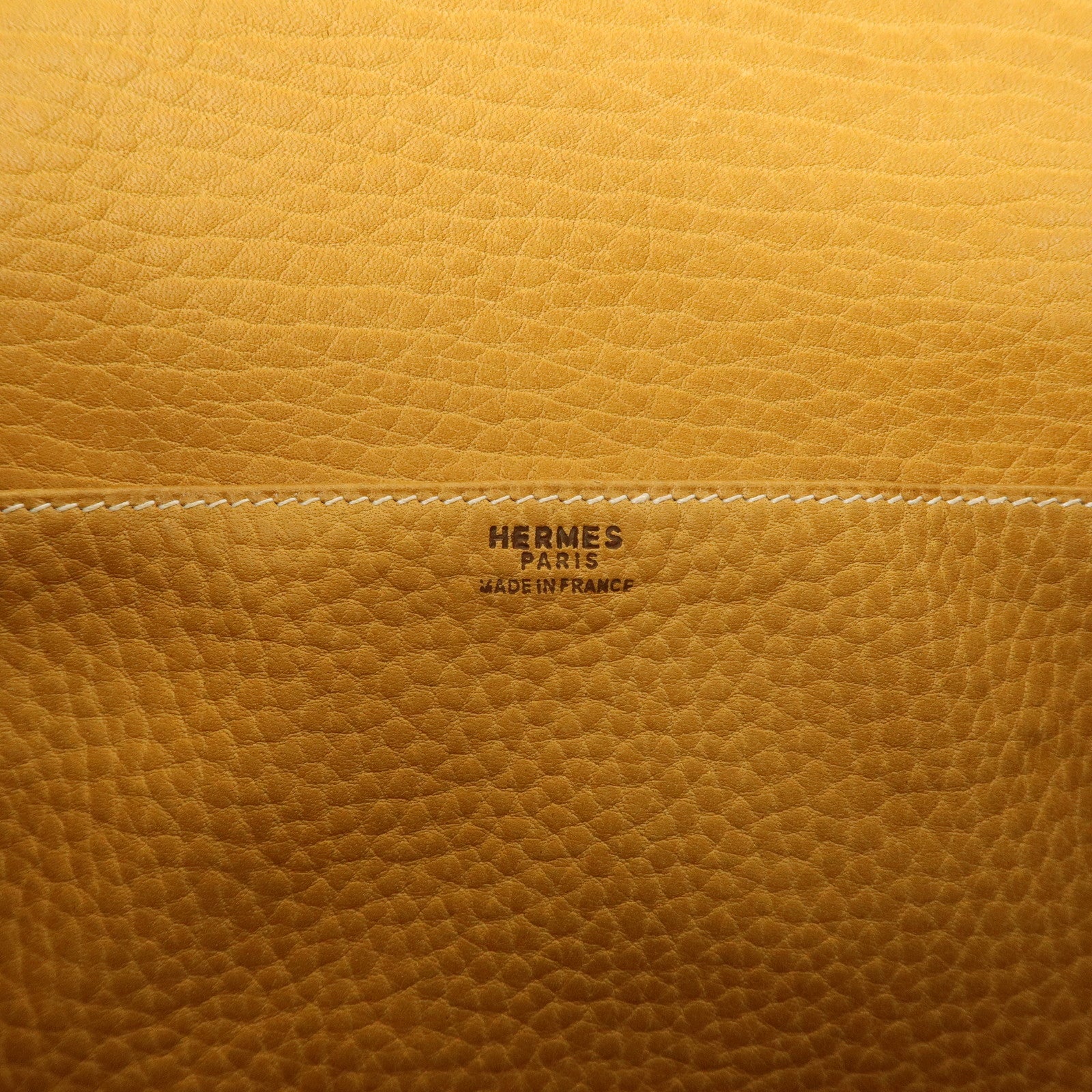 HERMES Fjord Leather Shoulder Bag OI Stamped Light Brown