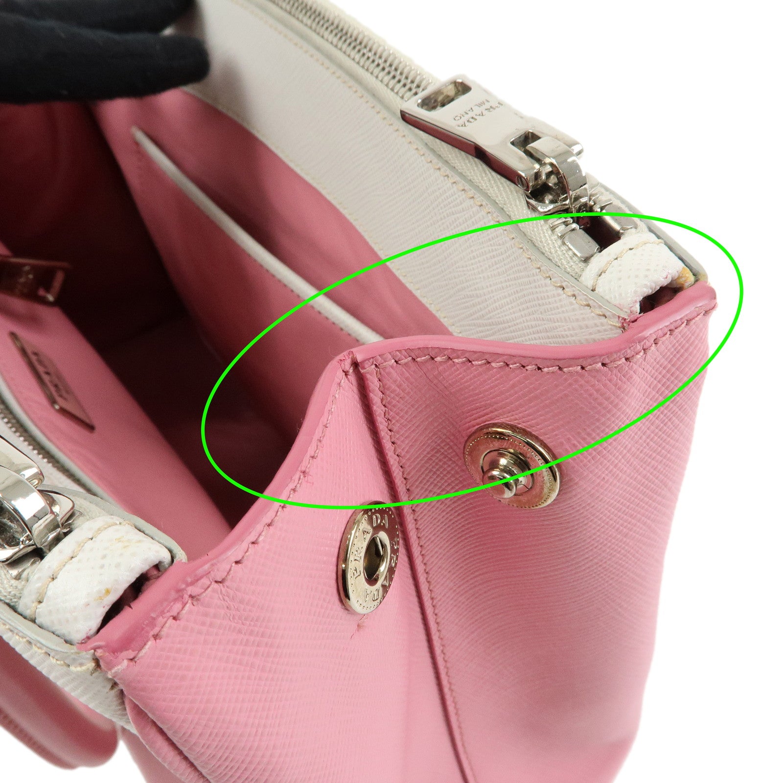 PRADA Triangle Logo Galleria Saffiano Leather 2Way Hand Bag B2863K Auth Used F/S