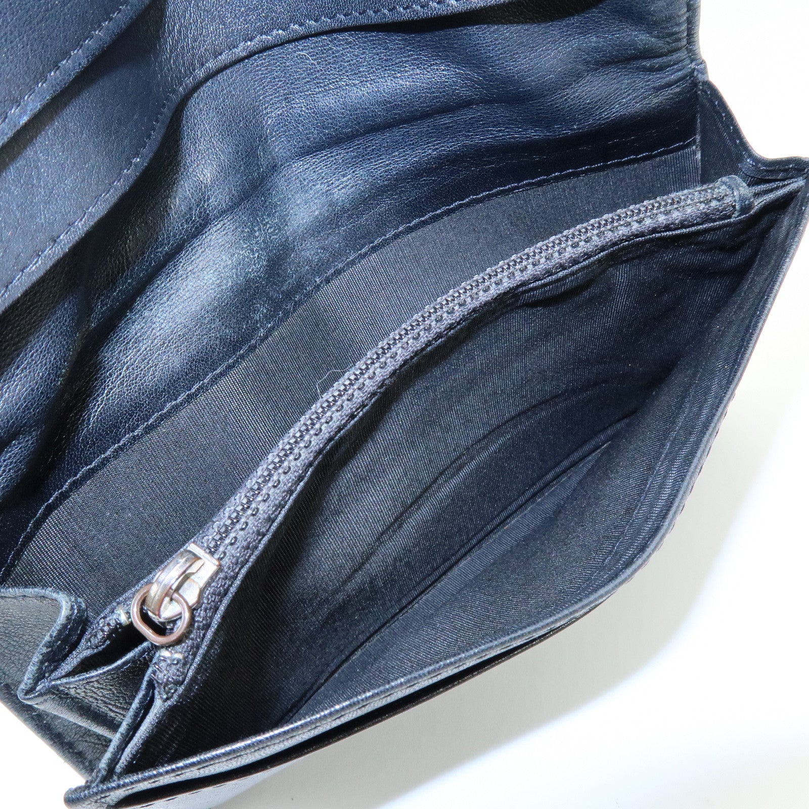 CHANEL COCO Mark Caviarskin Bi-fold Long Wallet Black A48651