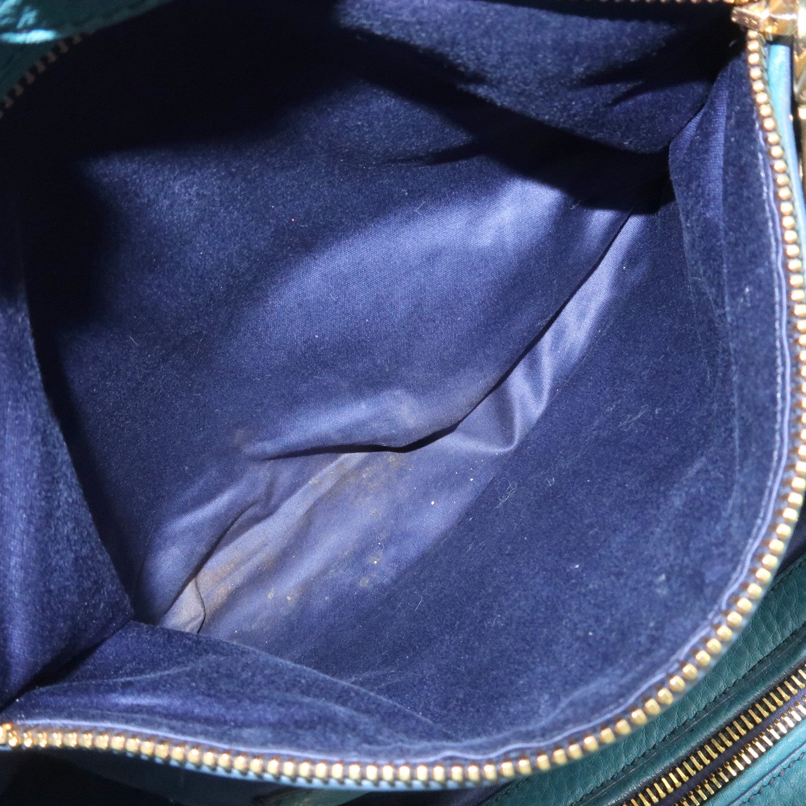 MIU MIU Logo Leather 2Way Bag Hand Bag Shoulder Bag Blue RR1905