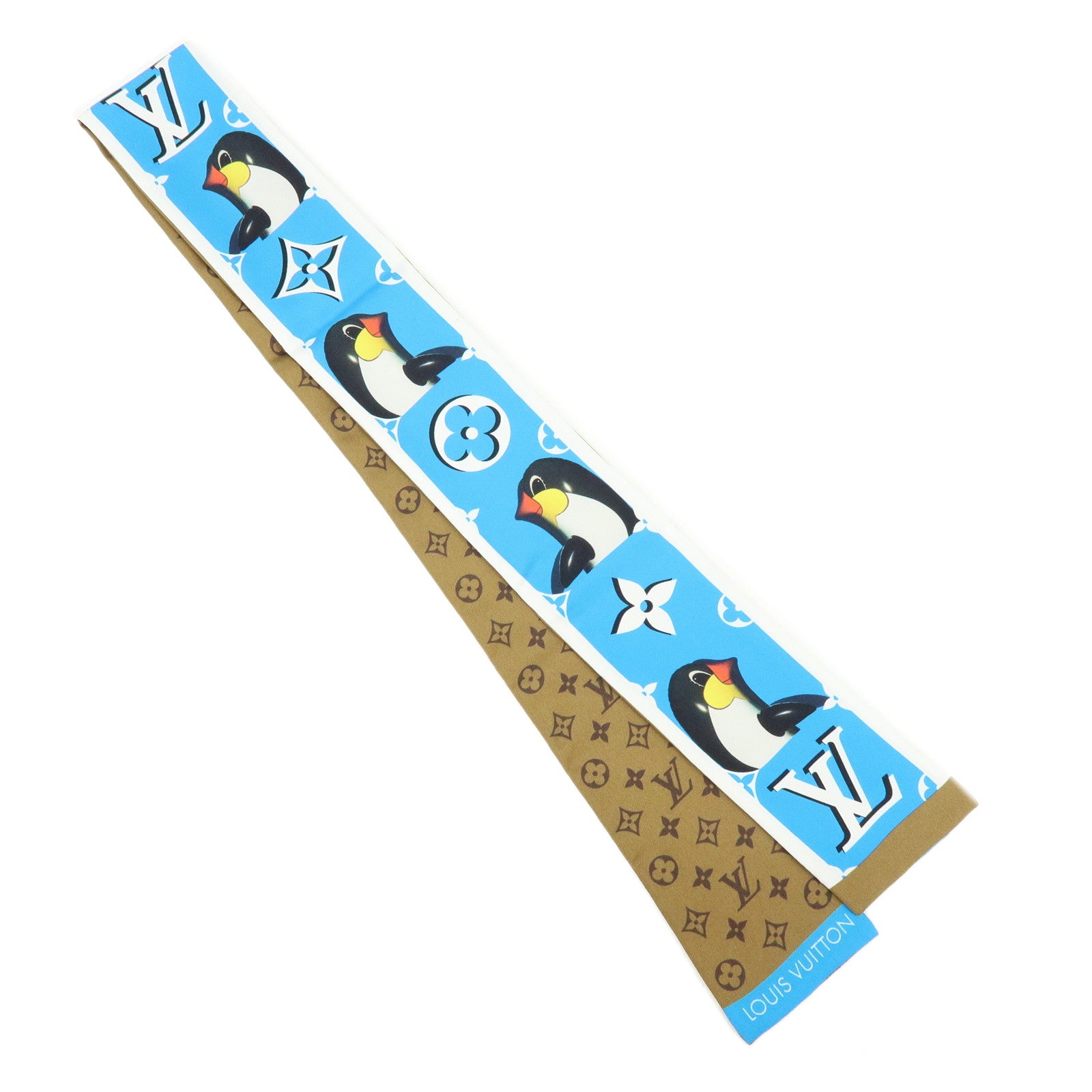 Louis Vuitton Monogram Silk100% Animogram Penguin Bandeau M90758