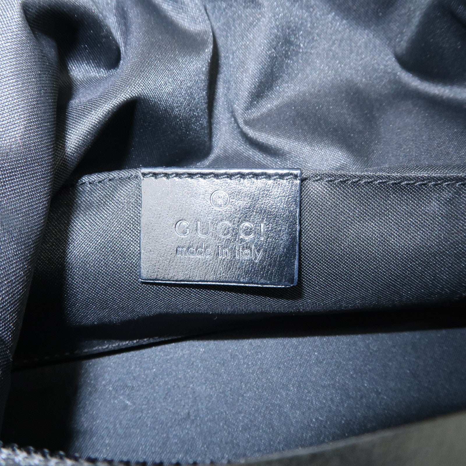 GUCCI GG Suede Leather Shoulder Bag Hand Bag Black 002.0602 Used