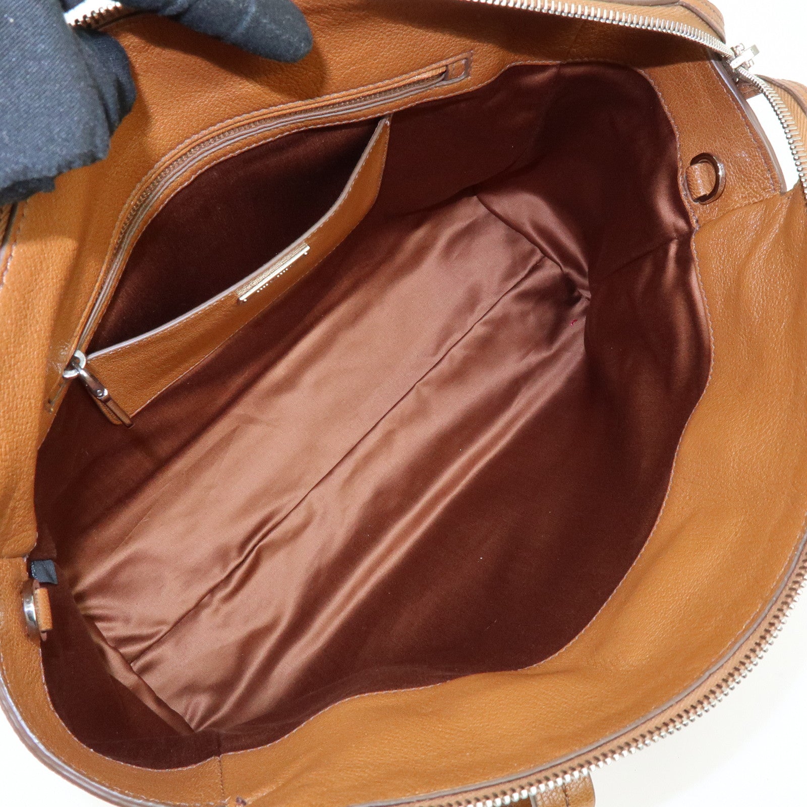 MIU MIU Madras Leather 2Way Bag Hand Bag Shoulder Bag Brown 5BB004