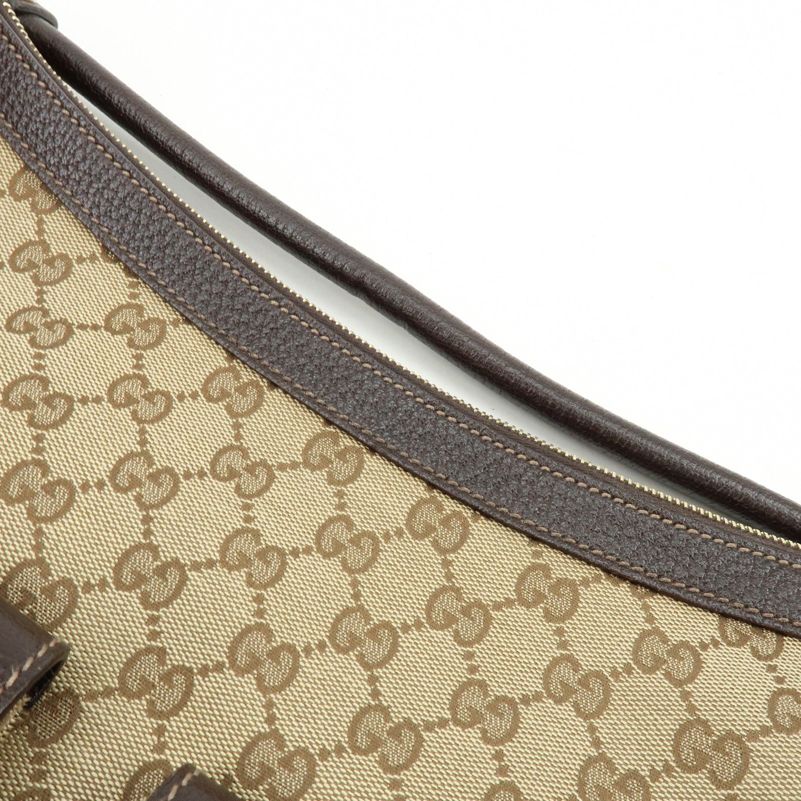 GUCCI Abbey GG Canvas Leather Front Pocket Shoulder Bag 153025