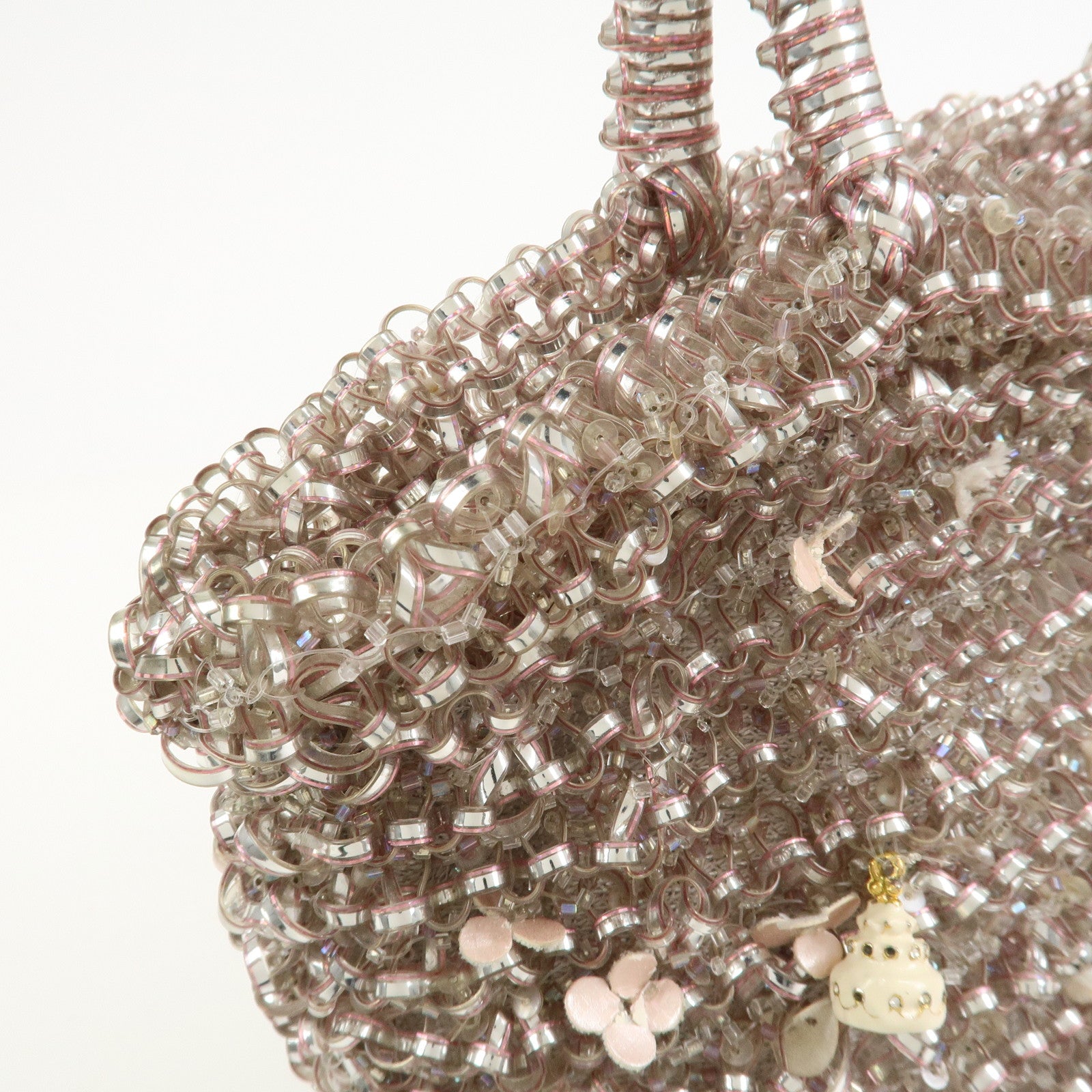 ANTEPRIMA Wire Bag PVC Leather Hand Bag Sweets Motif Clear Pink