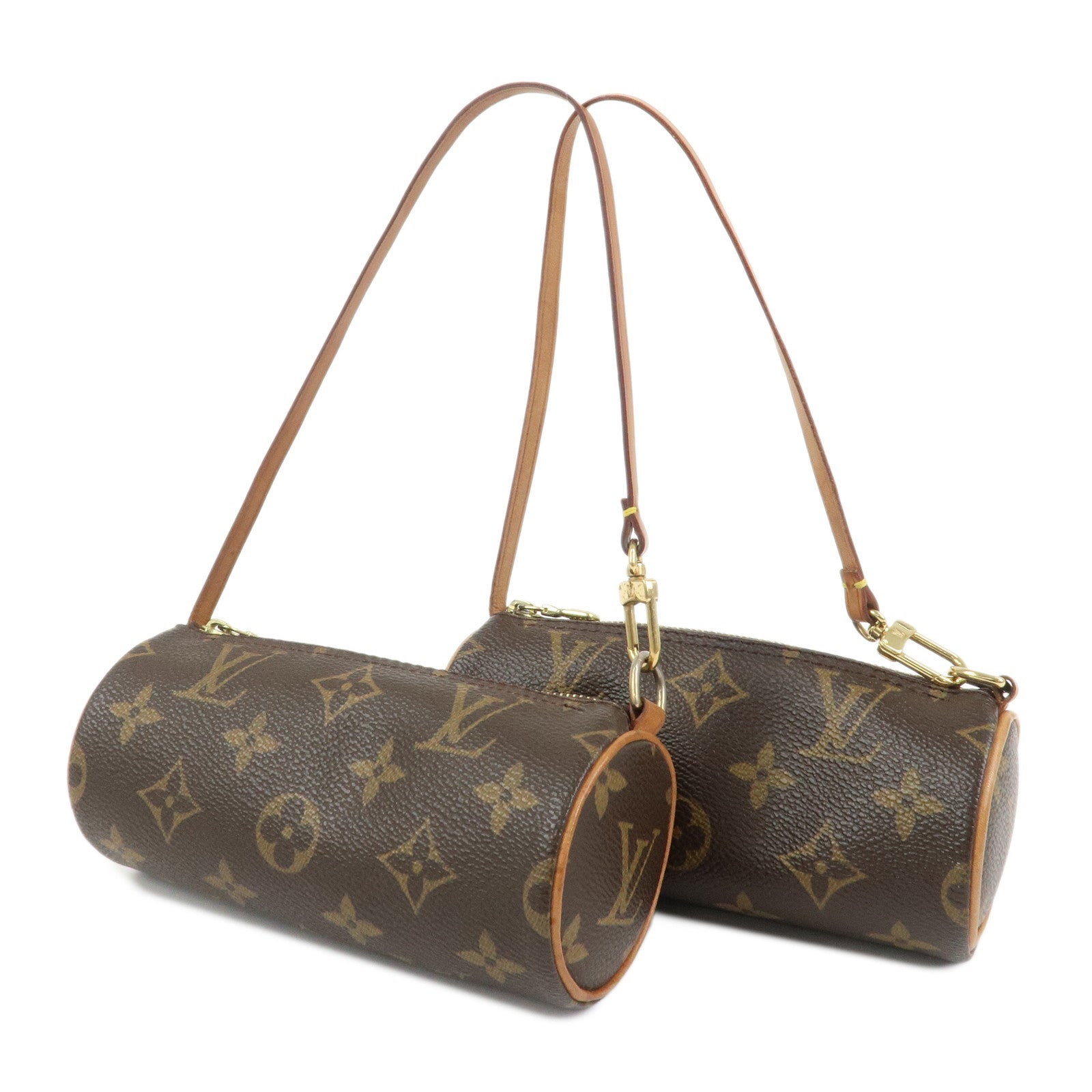 Louis Vuitton Monogram Set of 2  Mini Pouch for Papillon Bag Brown
