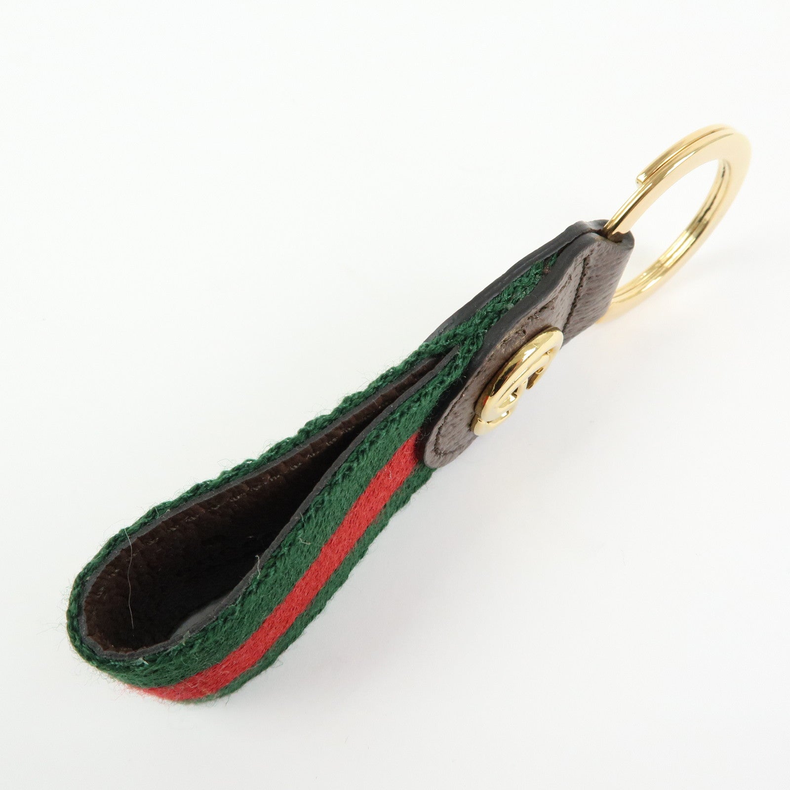 GUCCI GUCCI Ophidia Sherry Leather Bag Charm Key Holder 523161
