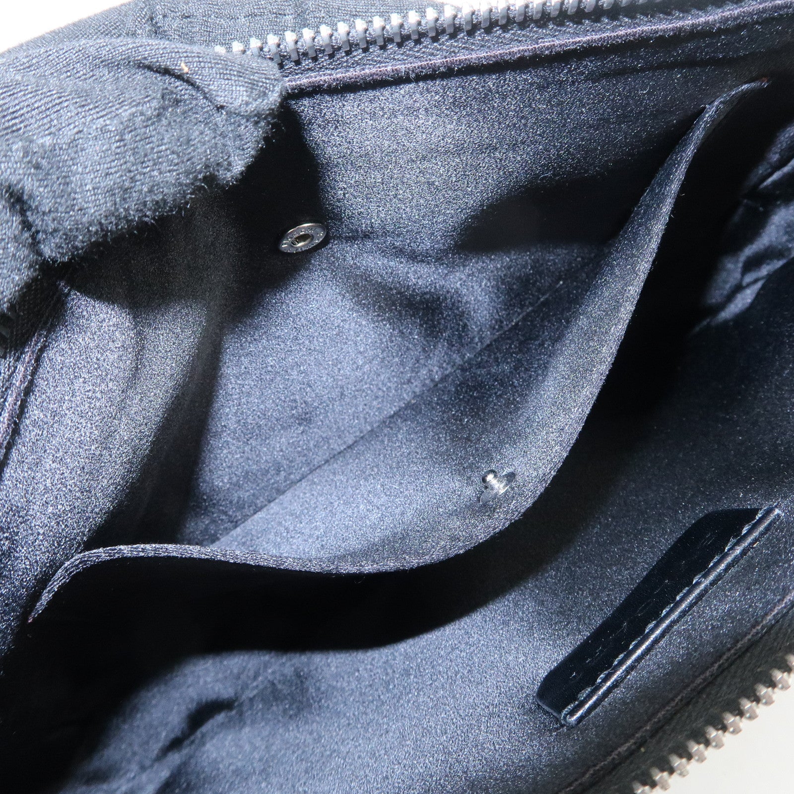 BVLGARI LOGO Mania Canvas Leather Shoulder Bag Hand Bag Black