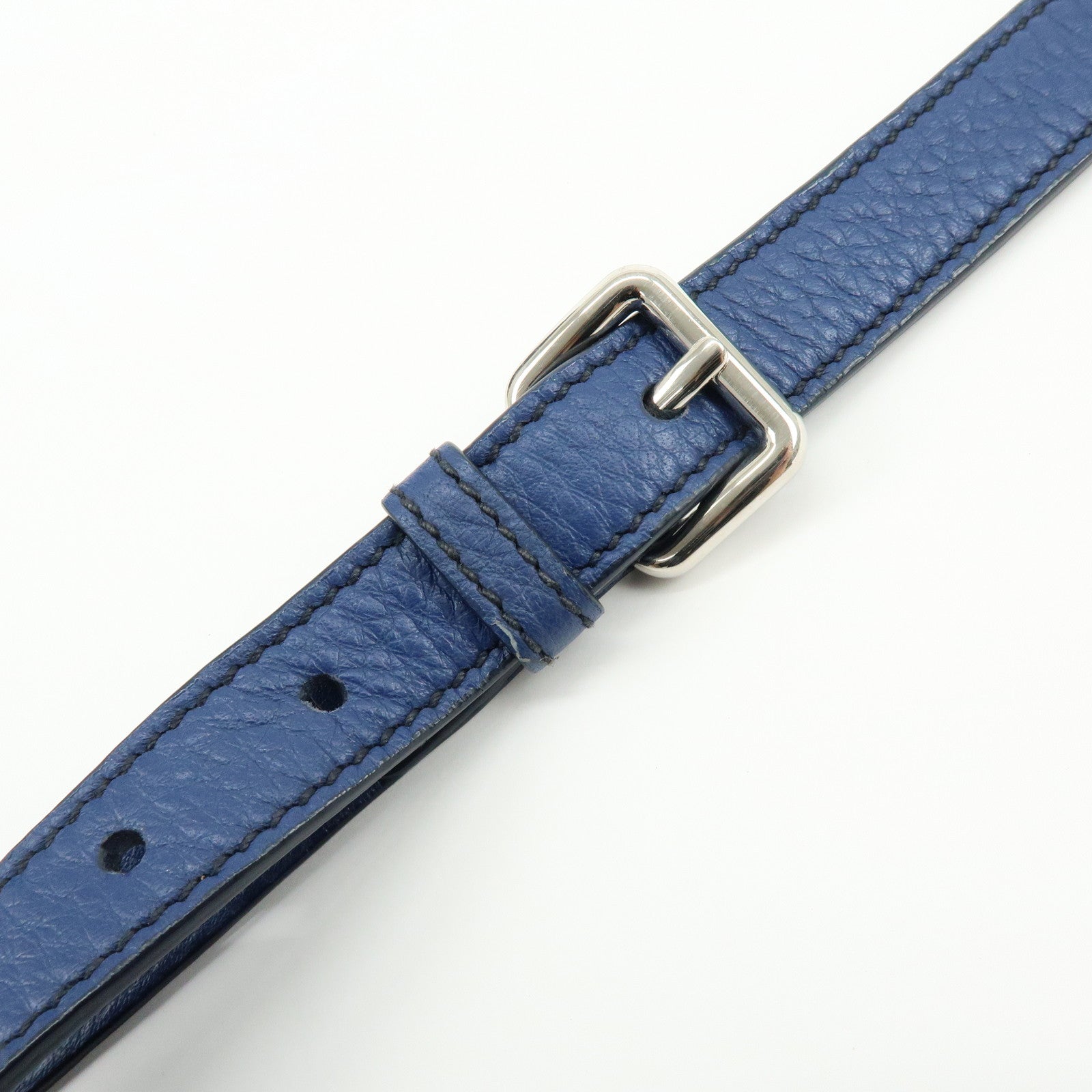 MIU MIU Leather 2Way Bag Hand Bag Shoulder Crossbody Bag Blue