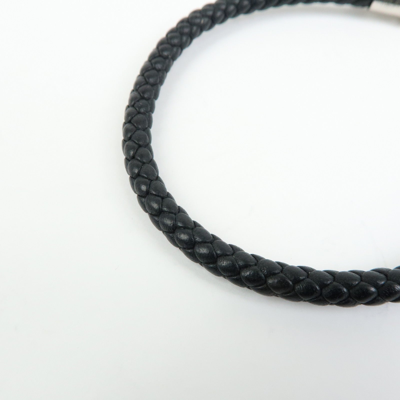 HERMES Glenan H Tresse en Veau Swift Leather Bracelet Black