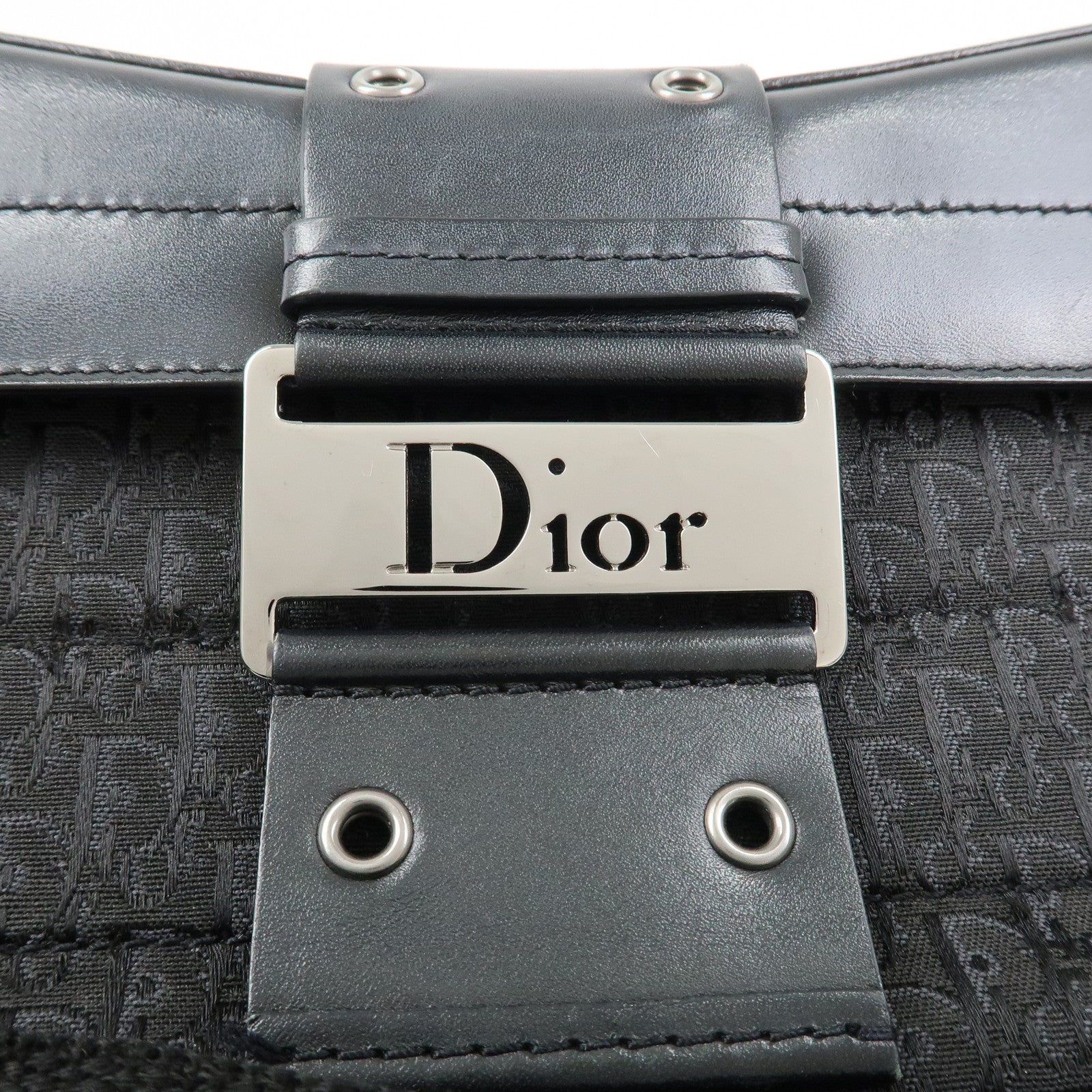 Christian Dior Trotter Street Chic Canvas Leather Shoulder Bag