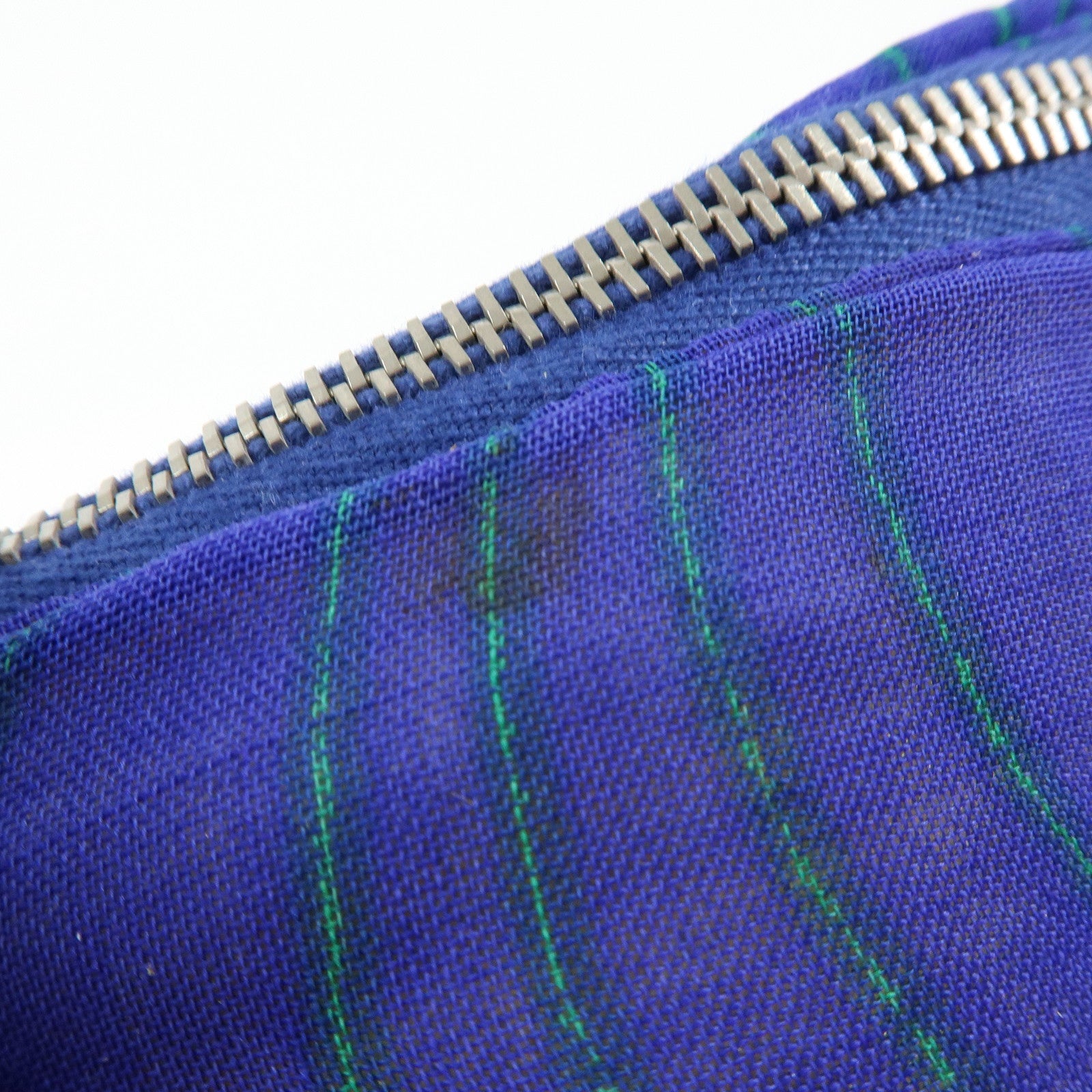 PRADA Triangle Logo Linen Leather 2Way Bag Flower Motif Blue BR4696