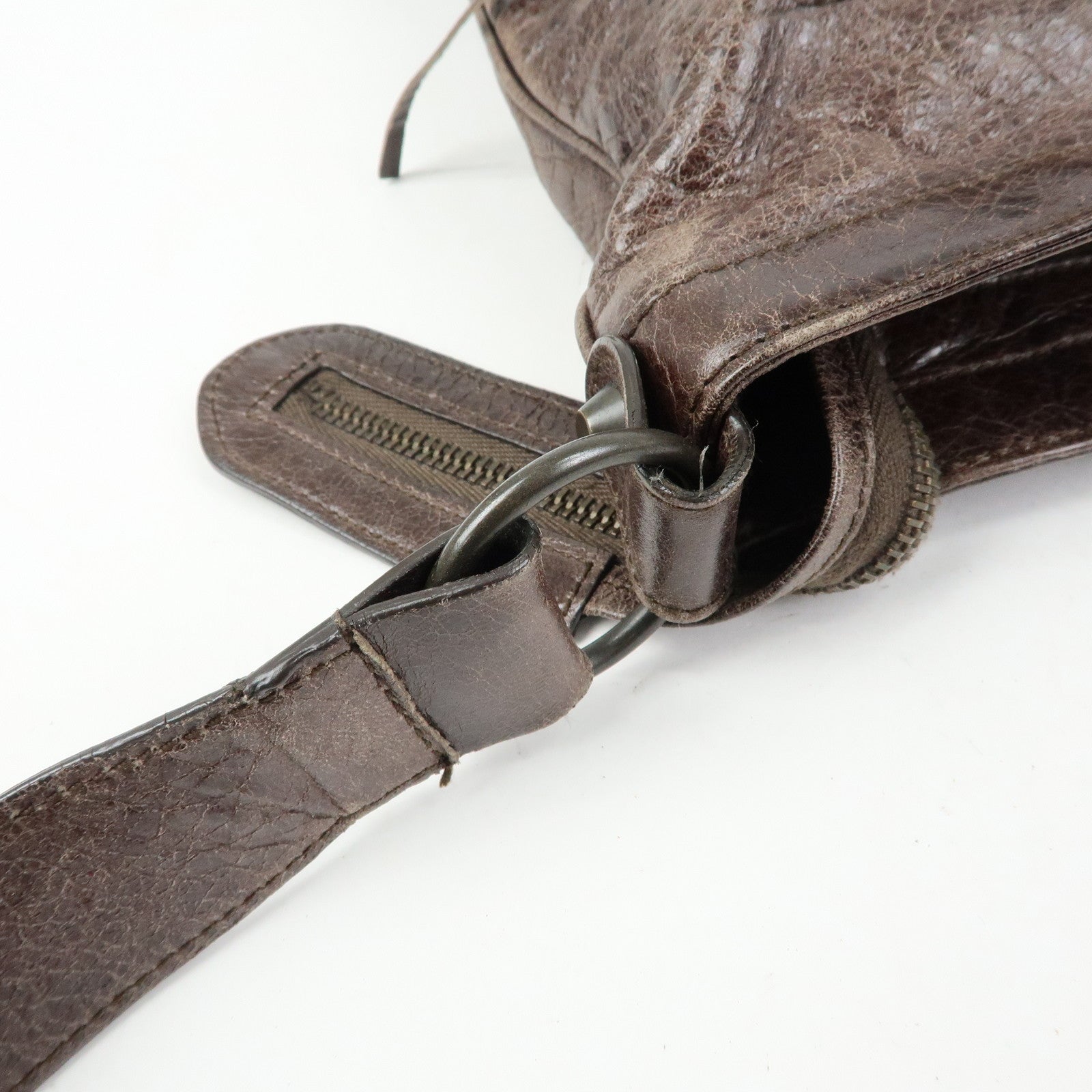 BALENCIAGA The Messenger Leather Shoulder Bag Brown 177289