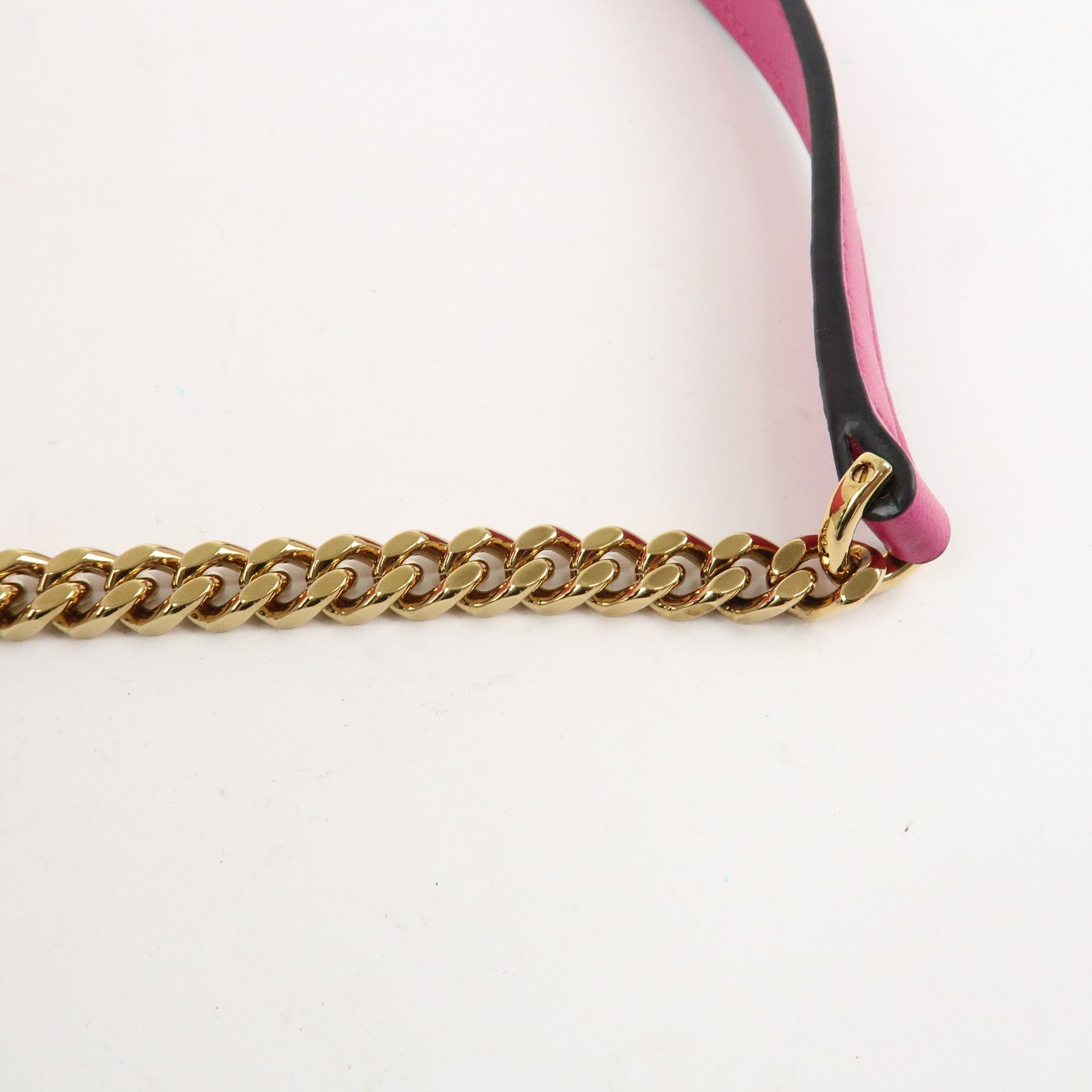 GIANNI VERSACE Medusa Chain Shoulder Bag Hand Bag Gold HDW Pink Used