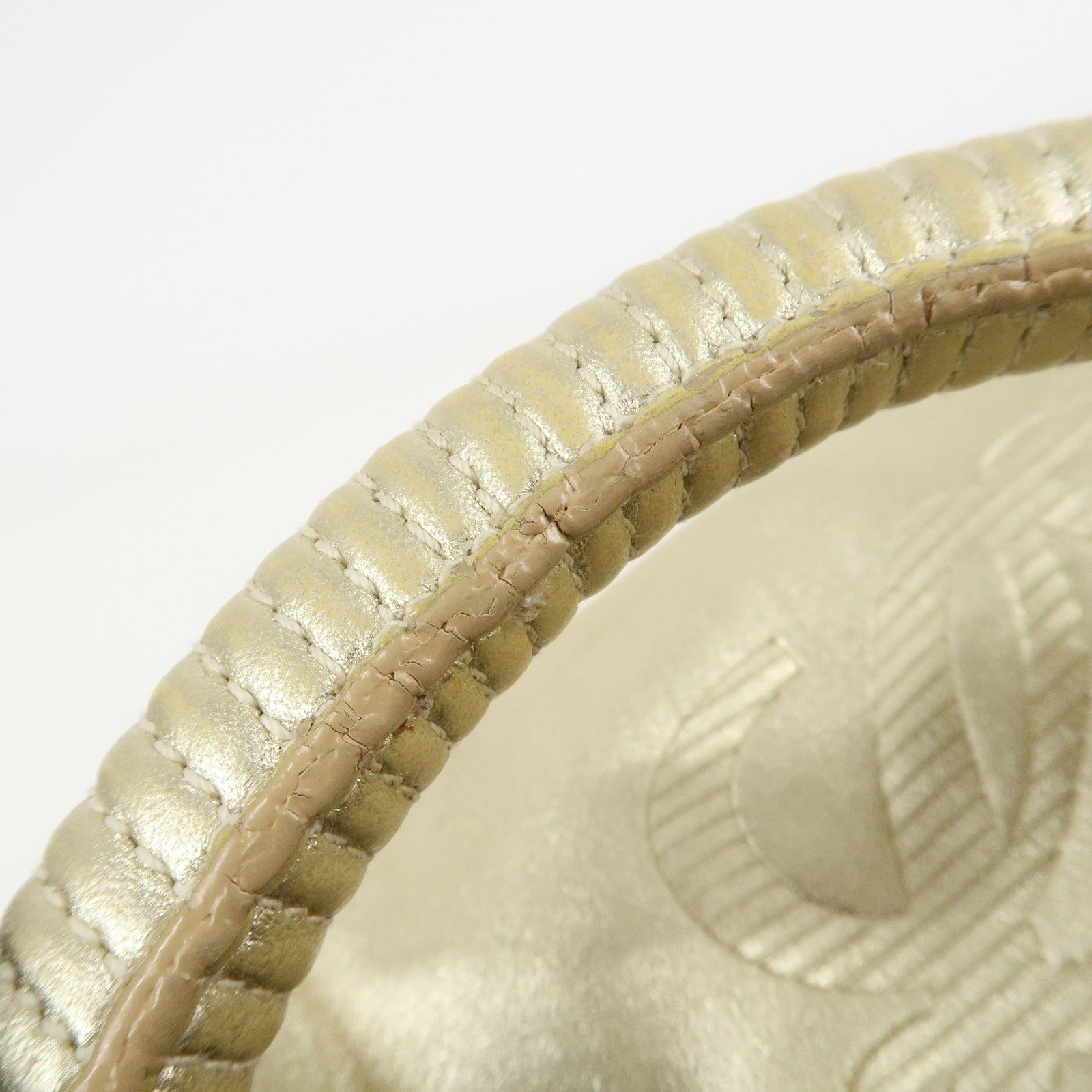 LOEWE Anagram Leather Nappa Aire Hand Bag Tote Bag Gold