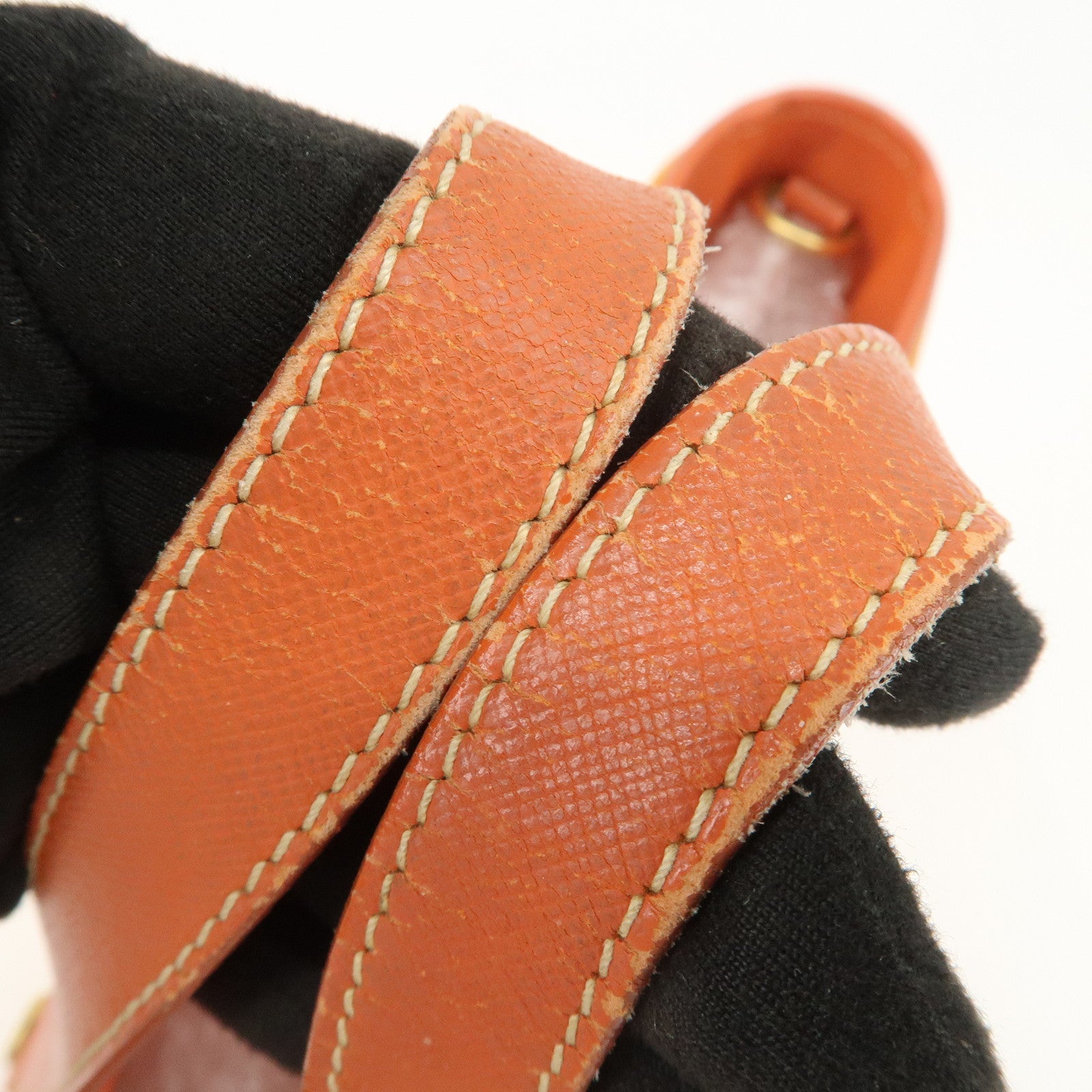 PRADA Logo 2Way Bag Tote Bag Shoulder Crossbody Bag Orange BN1473