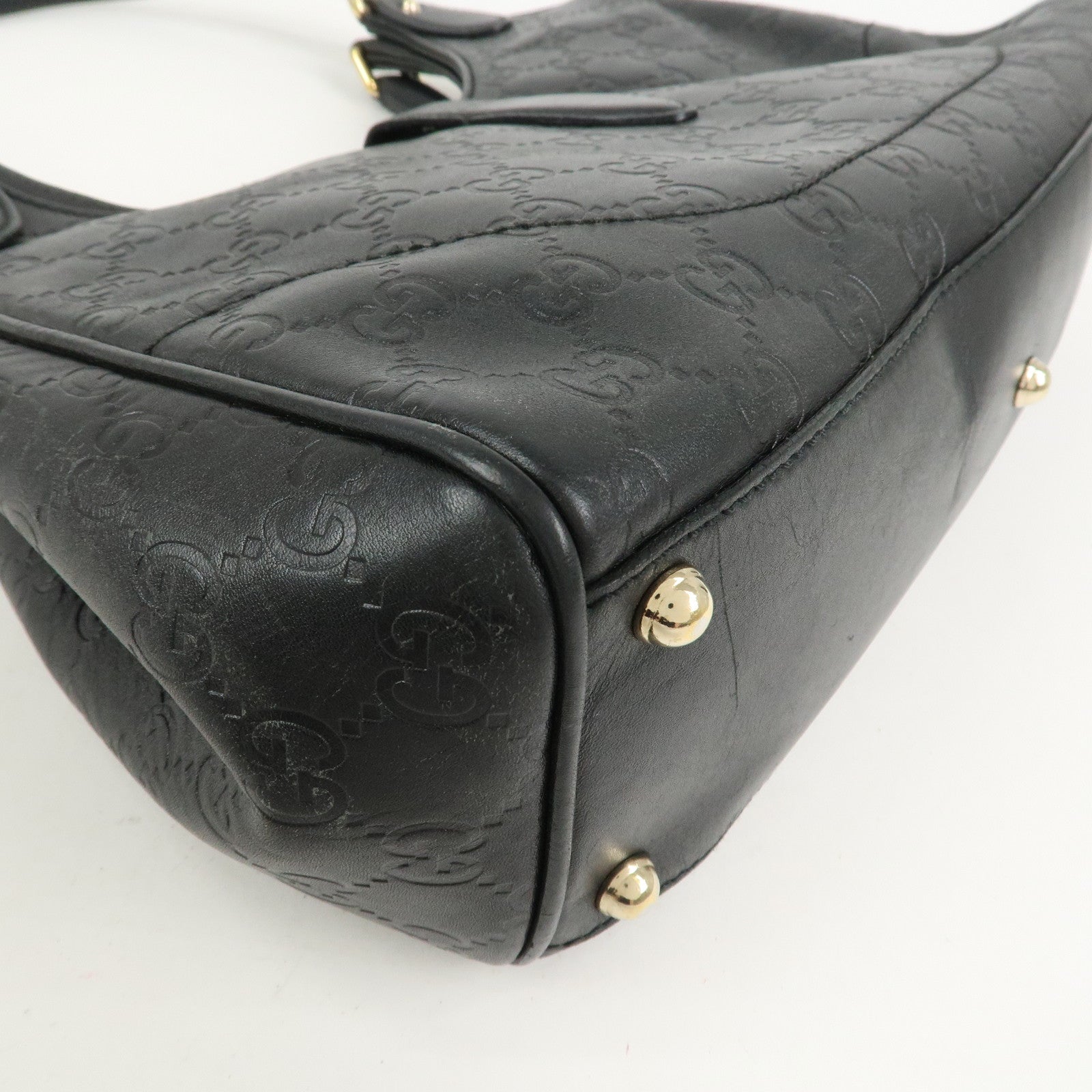 GUCCI New Jackie Guccissima Shoulder Bag Hand Bag Black 145819