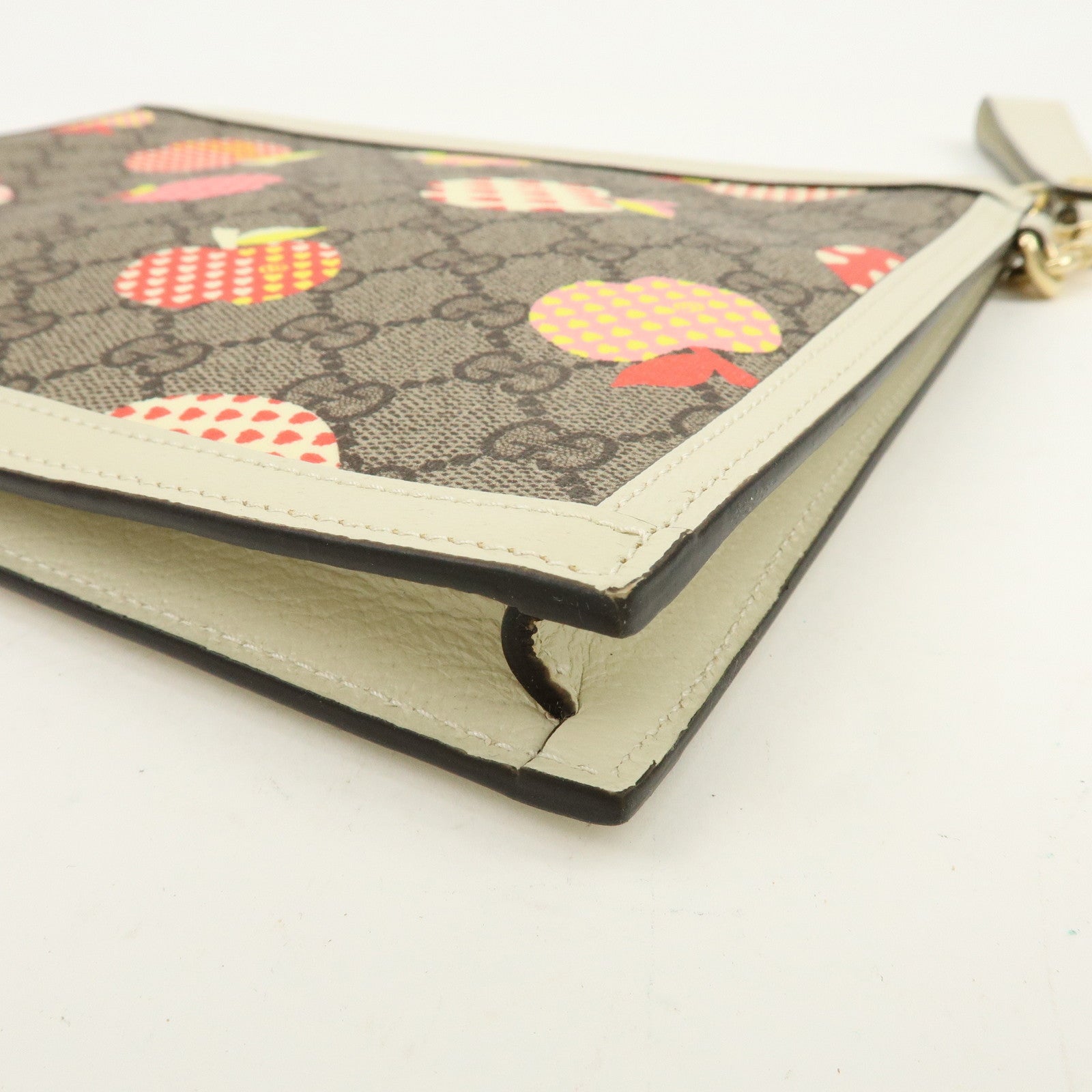 GUCCI Les Pommes Collection GG Supreme Leather Clutch Bag 664113