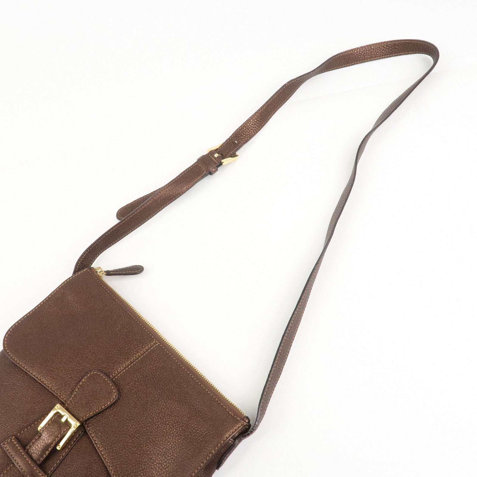 LOEWE Senda Leather Shoulder Bag Shoulder Bag Crossbody Bag Brown Used