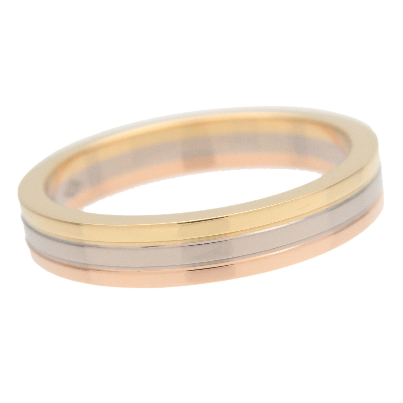 Cartier Vandome Three Color Ring K18 750YG/WG/PG #53 US6.5