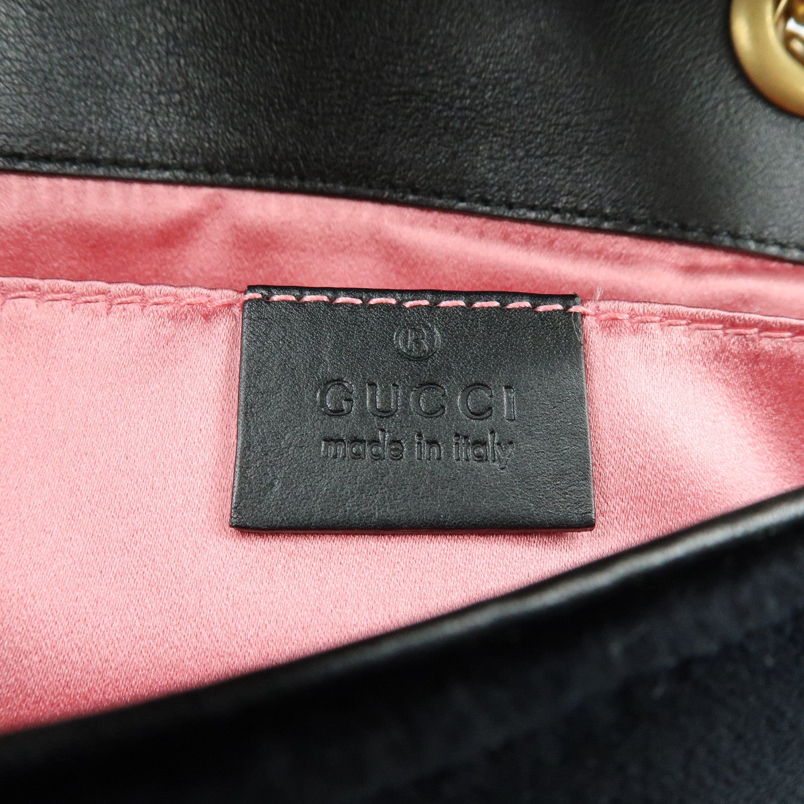 GUCCI GG Marmont Small Velvet Chain Shoulder Bag Black 446744