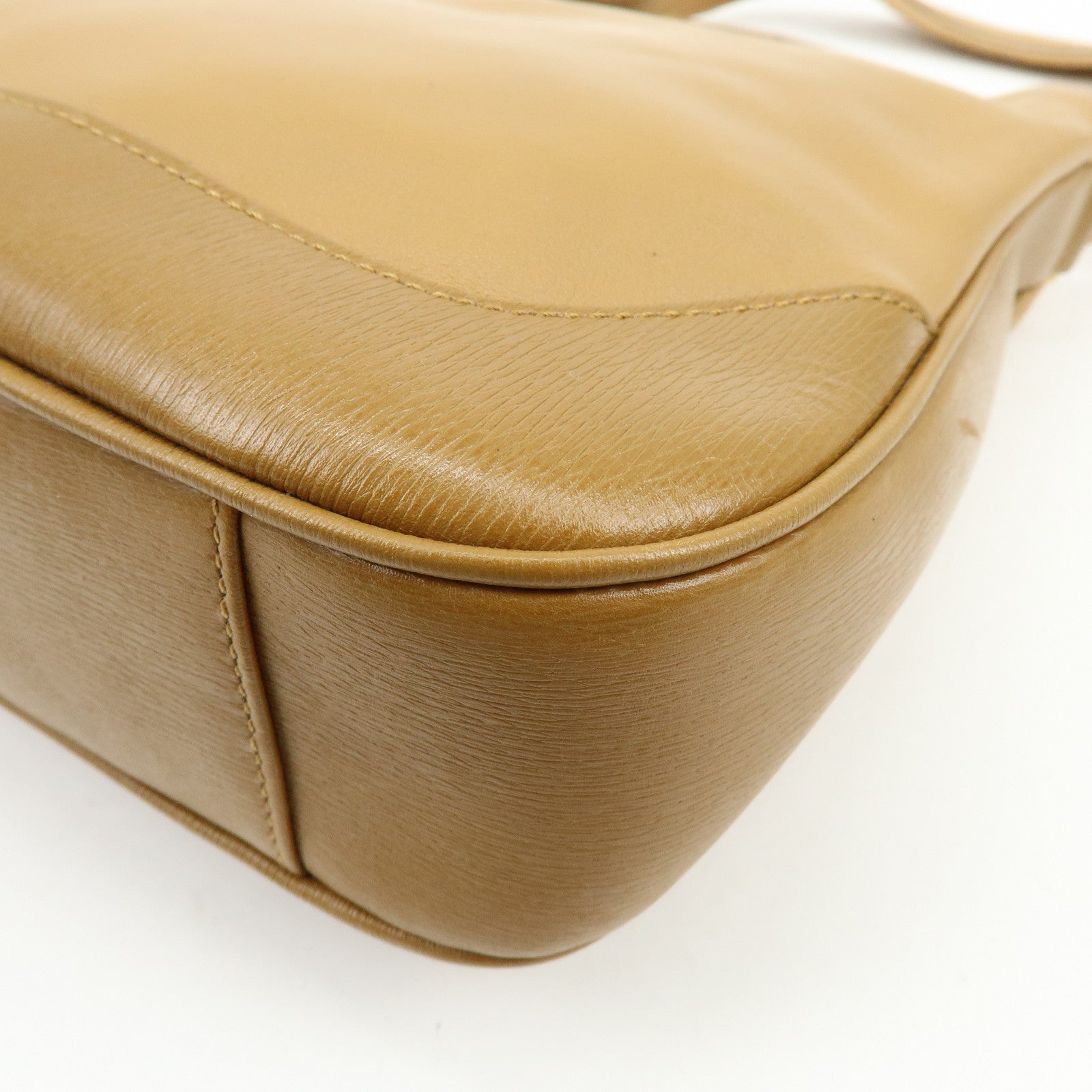 GUCCI Bamboo Leather 2Way Bag Hand Bag Shoulder Bag Brown 001・4095