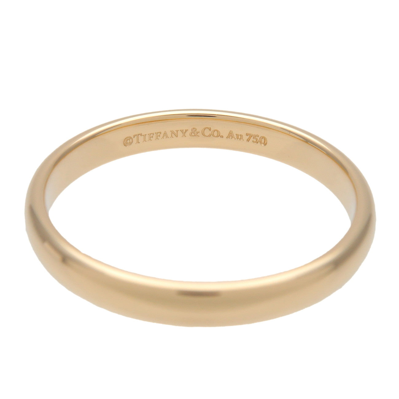 Tiffany & Co Classic Band Ring 750YG Yellow Gold US9 EU59 HK20