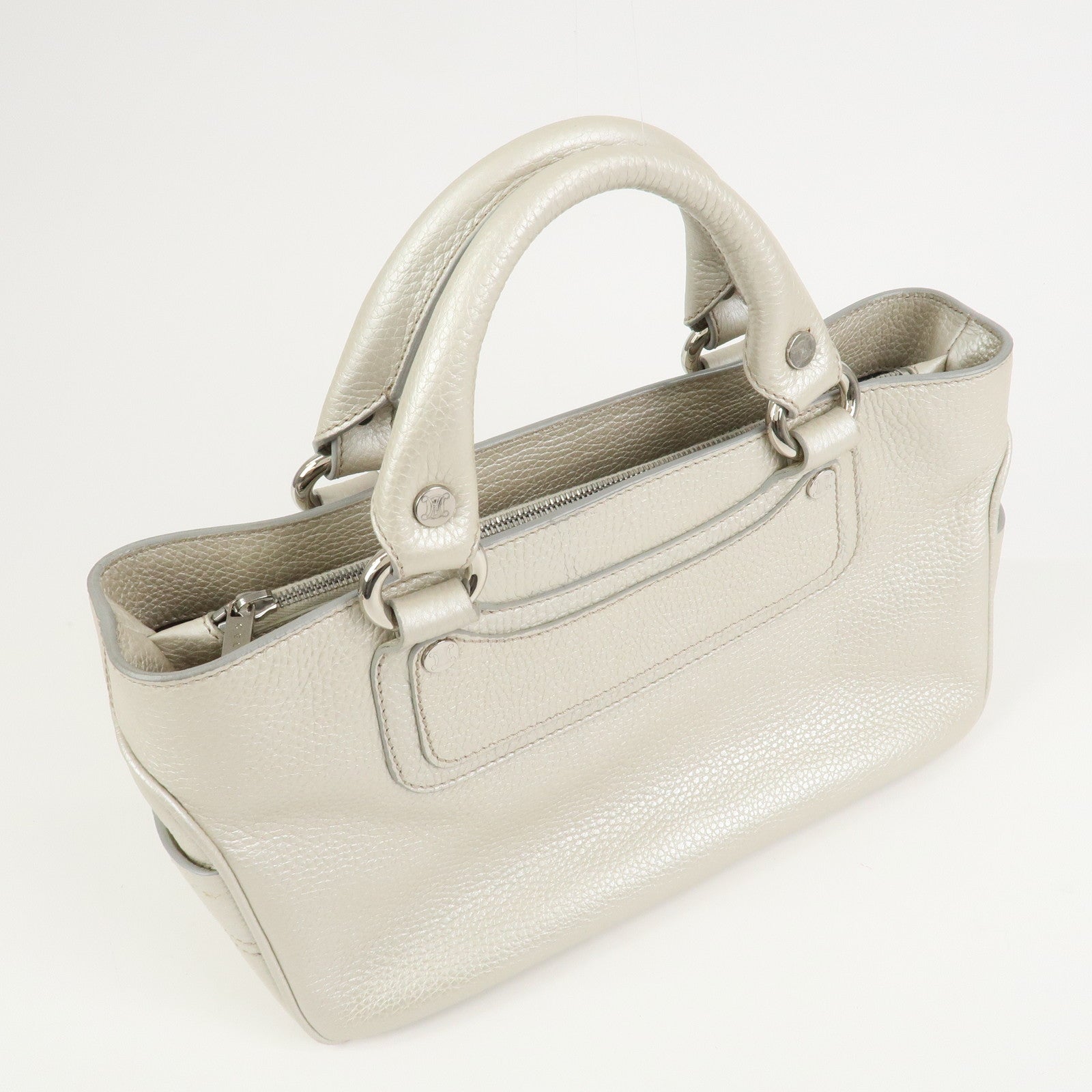 CELINE Macadam Engraved Leather Boogie Bag Hand Bag Gold