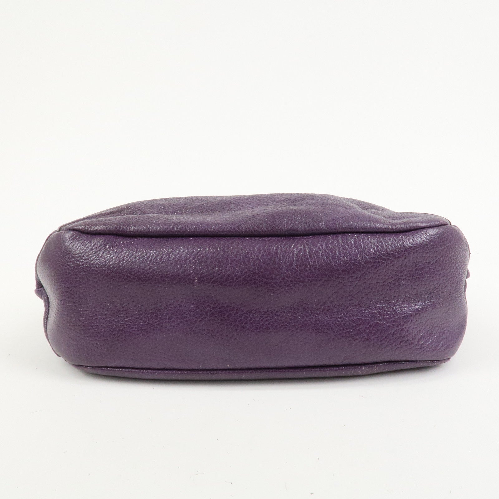 PRADA Leather Tote Bag Shoulder Bag Purple Silver