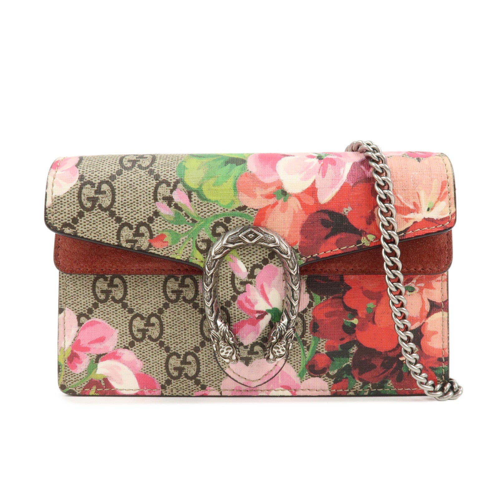 GUCCI Dionysus GG Supreme Mini Chain Shoulder Bag Beige Pink 476432