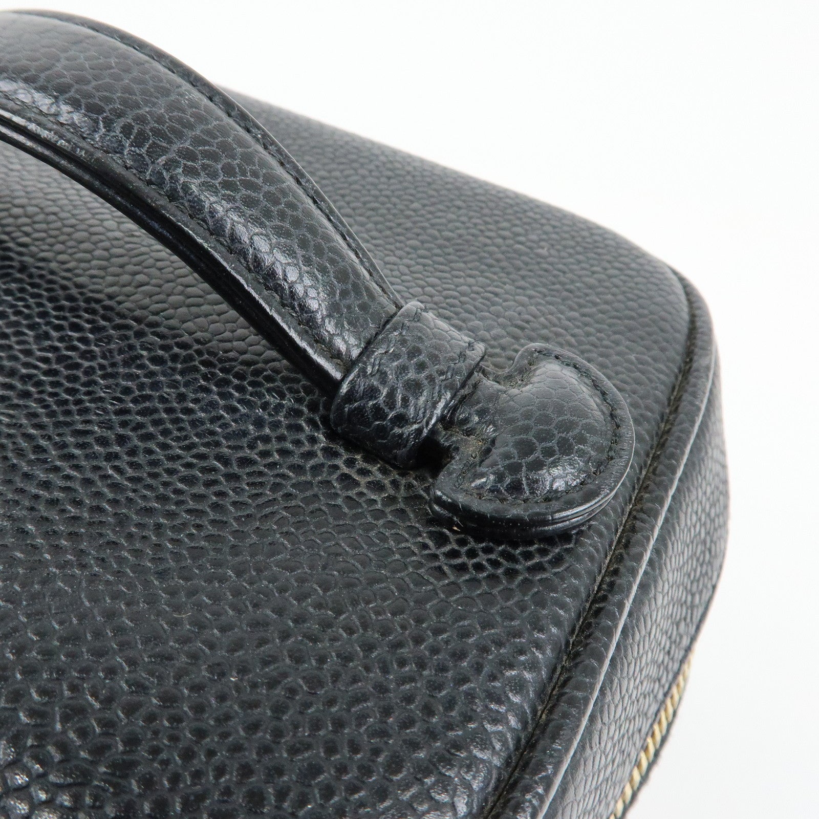 CHANEL COCO Mark Caviarskin Vanity Bag Hand Bag Black A01998