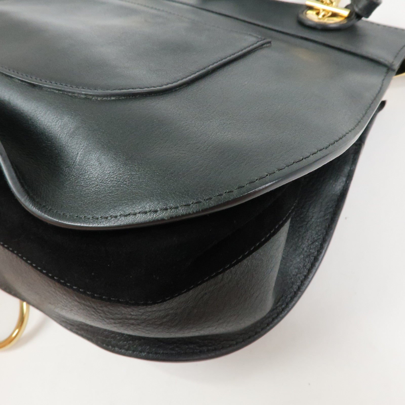 Chloe Goldie Leather 2Way Bag Shoulder Bag Hand Bag Black