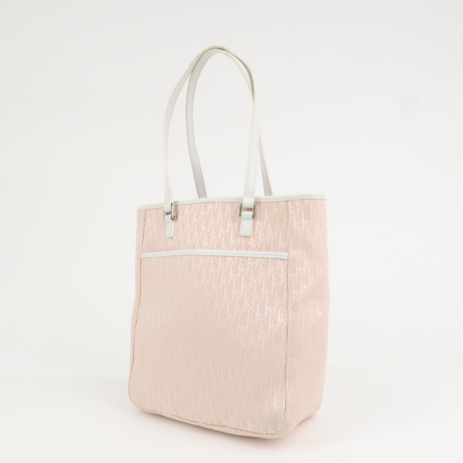 Christian Trotter Dior Canvas Leather Tote Bag Shoulder Bag Pink