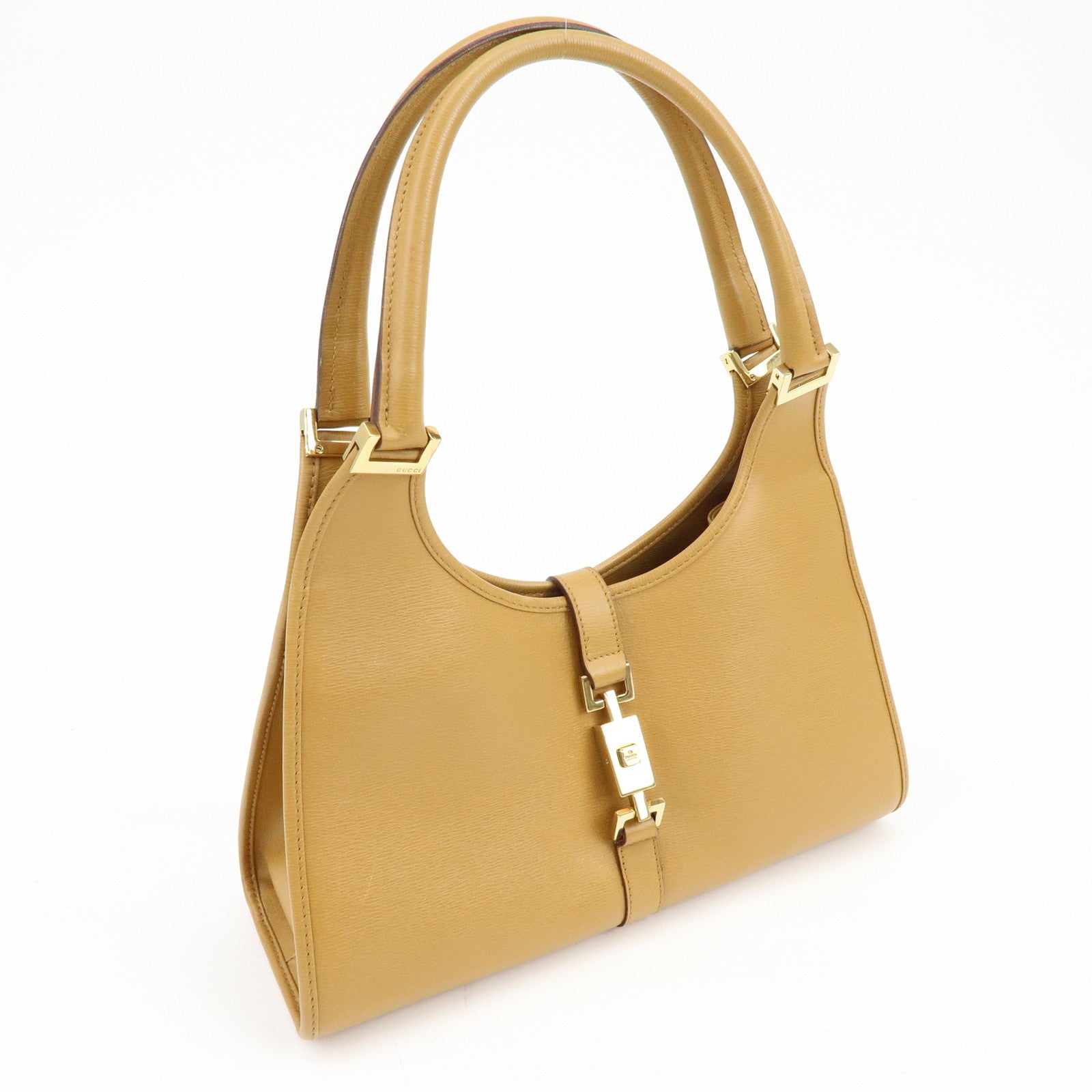 GUCCI Jackie Leather Shoulder Bag Hand Bag Brown 002.1067