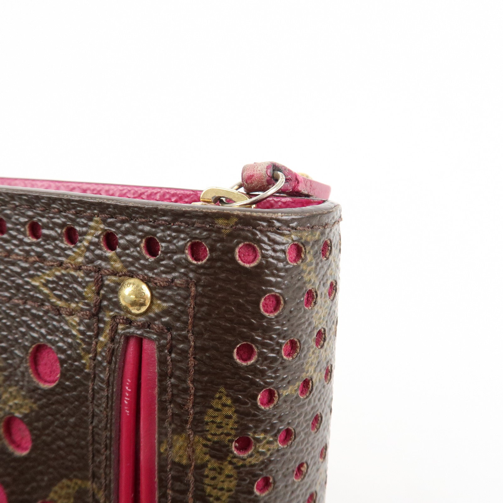 Louis Vuitton Monogram Perfor Compact Zip Fuchsia M95188 Used
