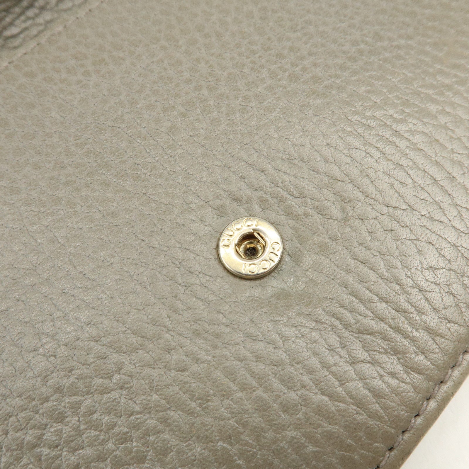 GUCCI Interlocking G Leather Chain Wallet Shoulder Bag Gray 510314