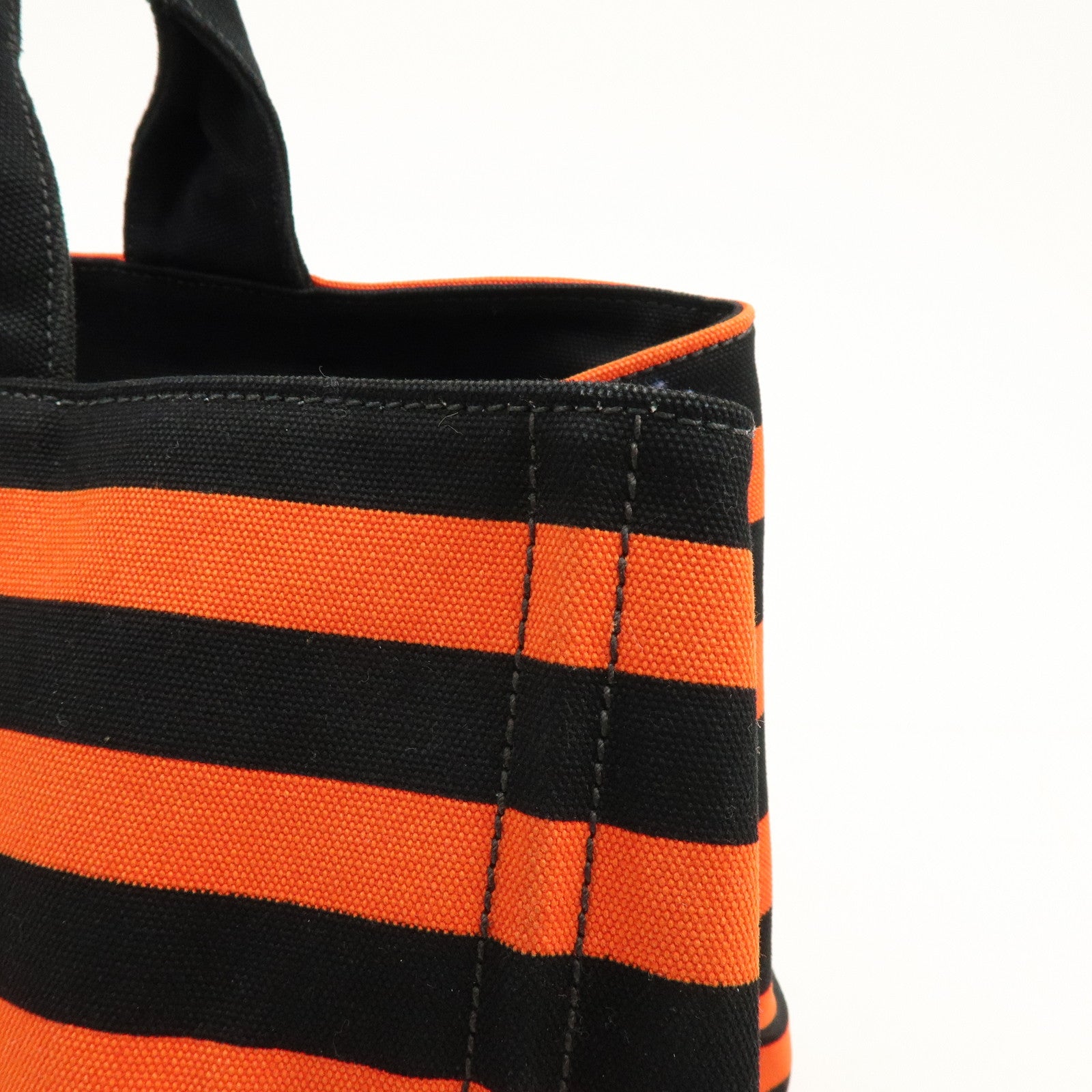 PRADA Triangle Logo Canapa Large Canvas Tote Bag Orange B1872B