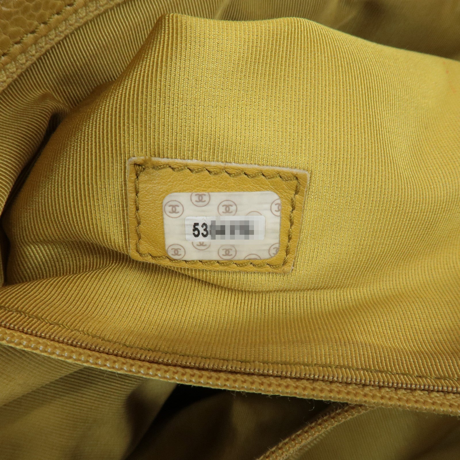 CHANEL COCO Mark Caviarskin Chain Shoulder Bag Yellow