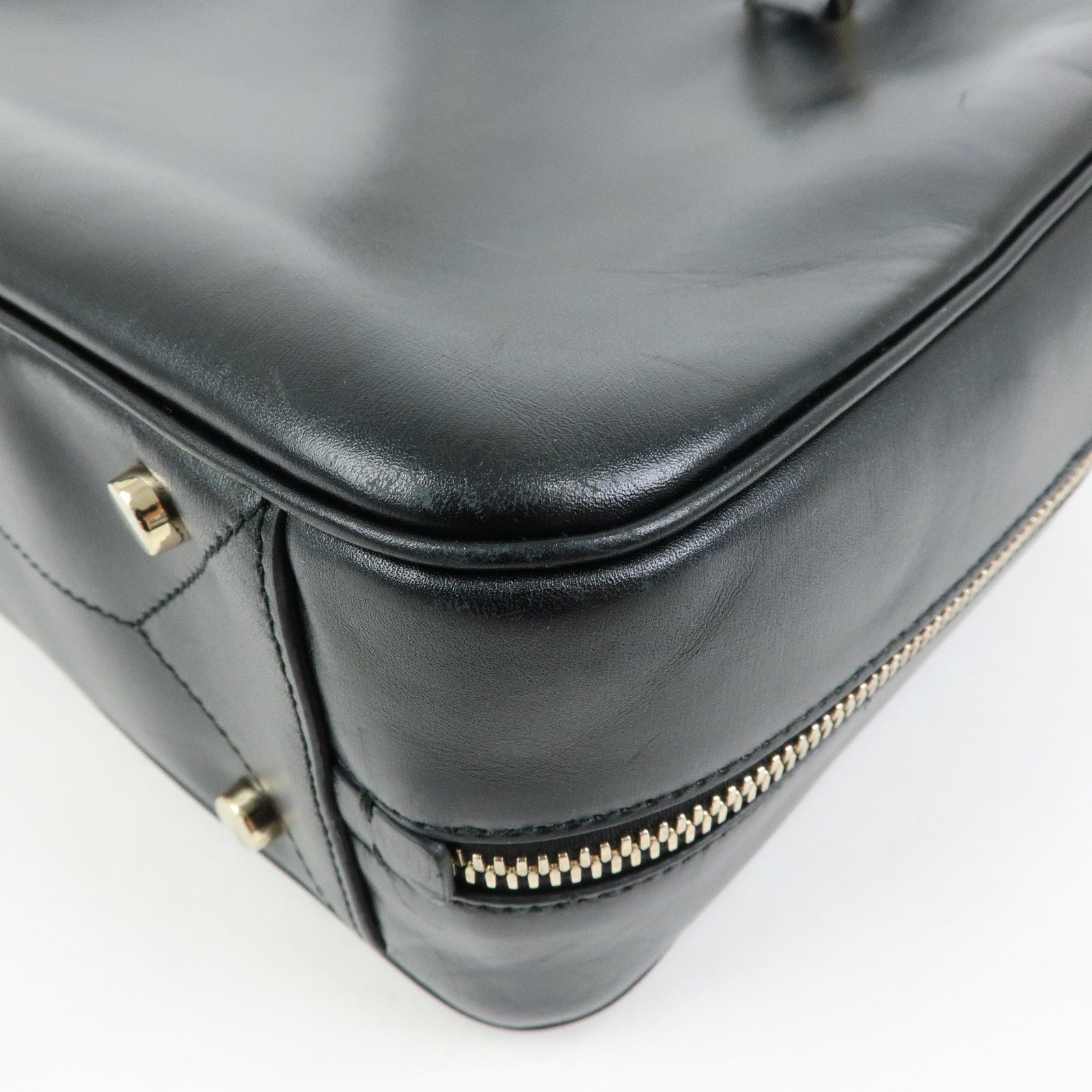 JIL SANDER Leather 2Way Bag Hand Bag Shoulder Bag Pouch Black