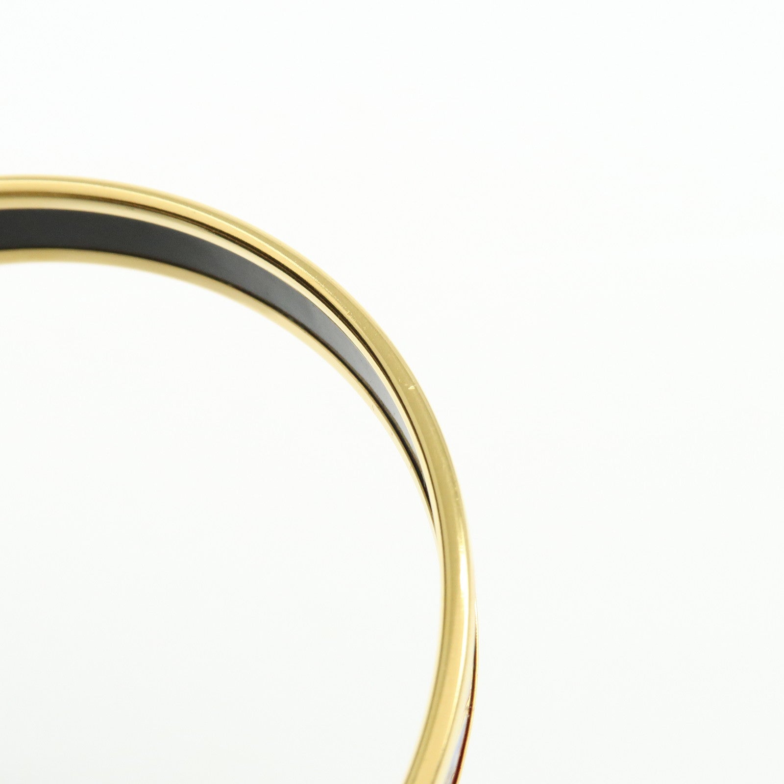HERMES Email PM Bangle Gold Plated Bracelet Red
