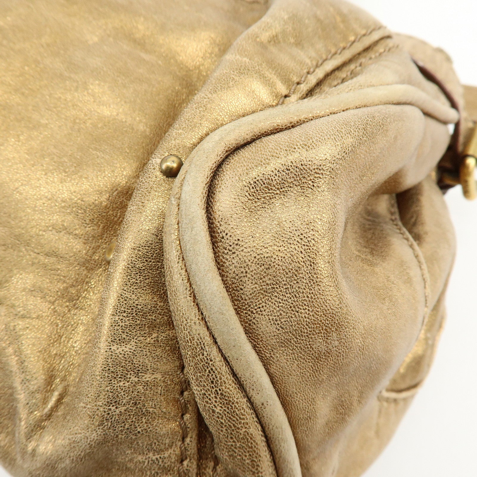 Chloe Paddington Leather Shoulder Bag Hand Bag Gold