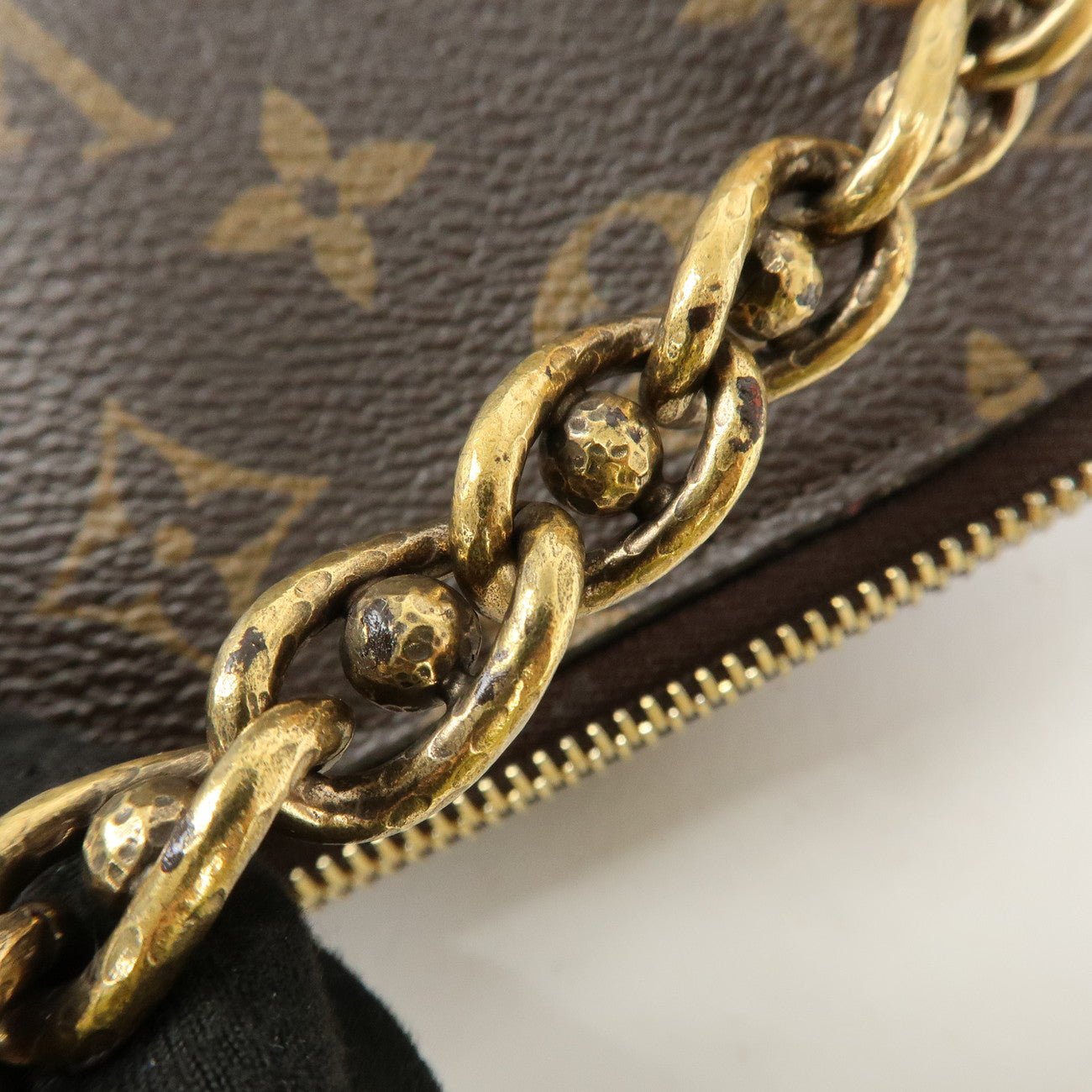 Louis Vuitton Monogram LockIt Chain Hand Bag Brown M40989 Used