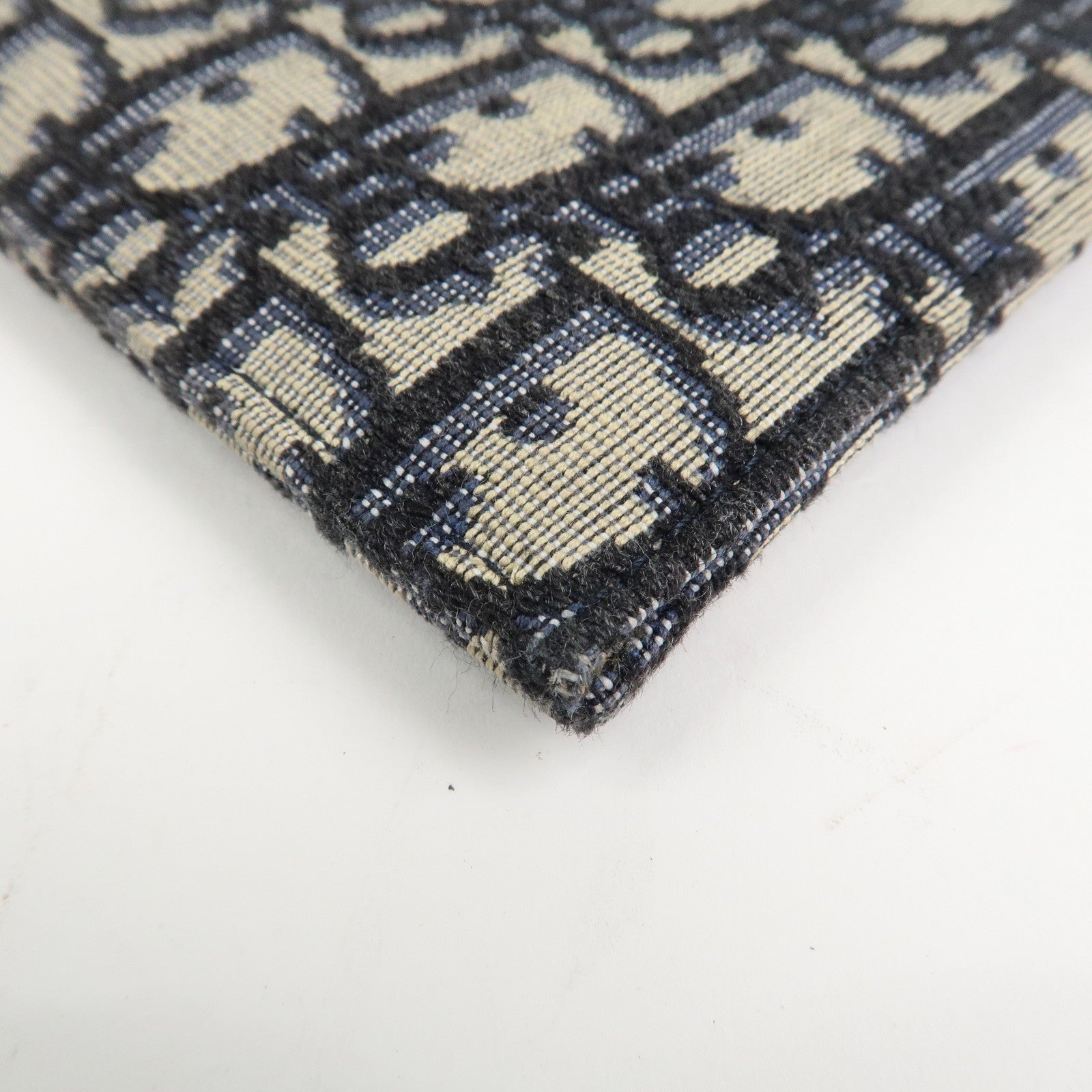 Christian Dior Oblique Canvas Clutch Bag Pouch Navy