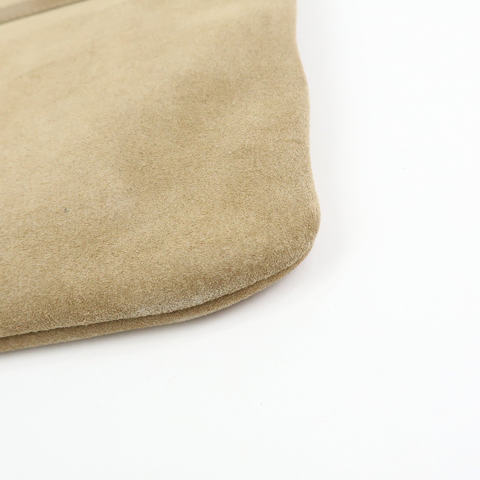 SAINT LAURENT PARIS Suede Leather Shoulder Crossbody Bag Beige