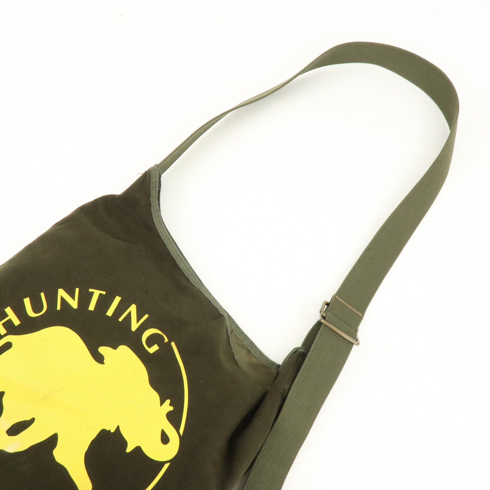 HUNTING WORLD Suede Canvas Shoulder Bag Crossbody Bag Khaki Yellow